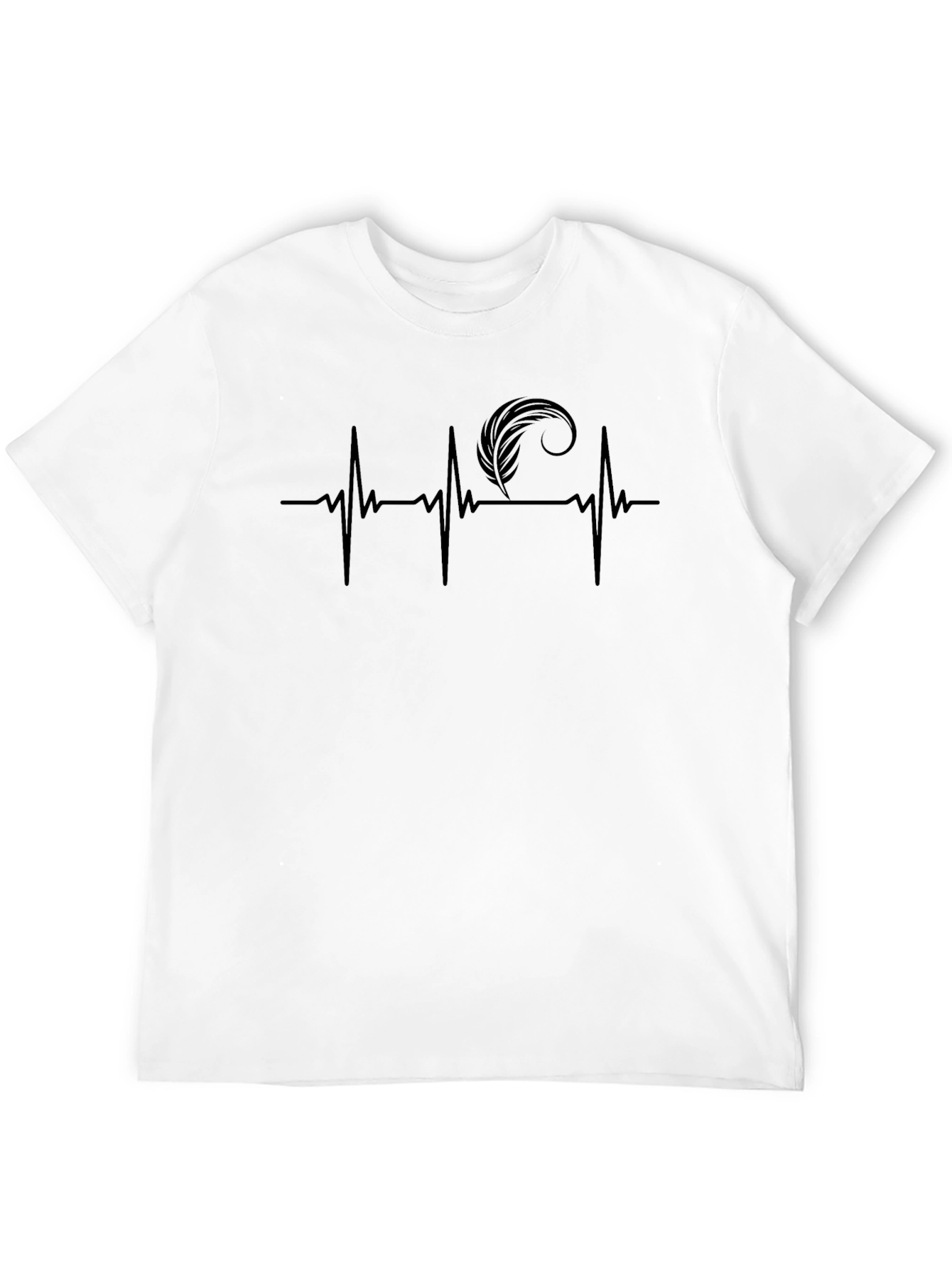 Heartbeat Feather Graphic Tee - Stylish Casual Wear