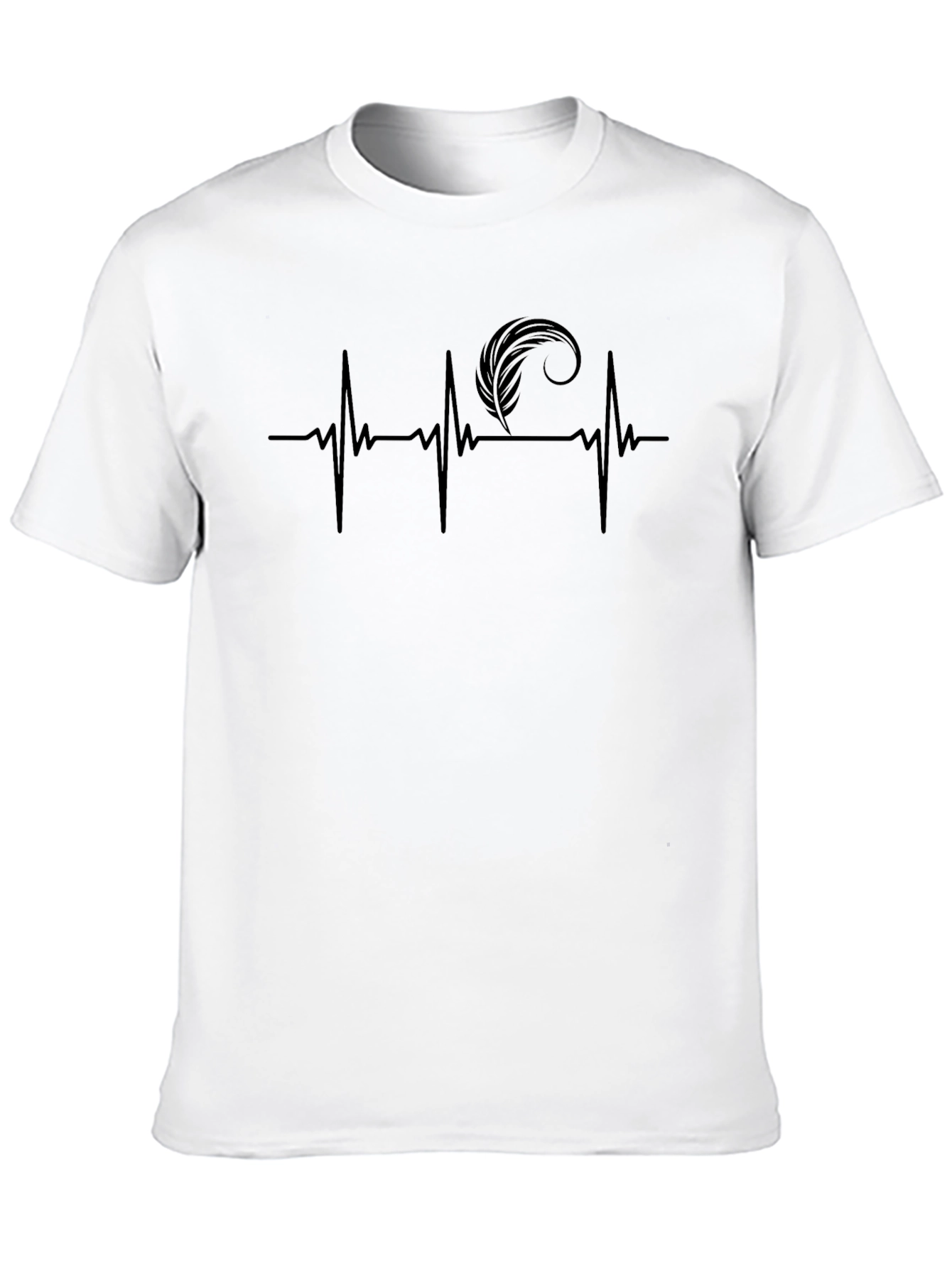 Heartbeat Feather Graphic Tee - Stylish Casual Wear