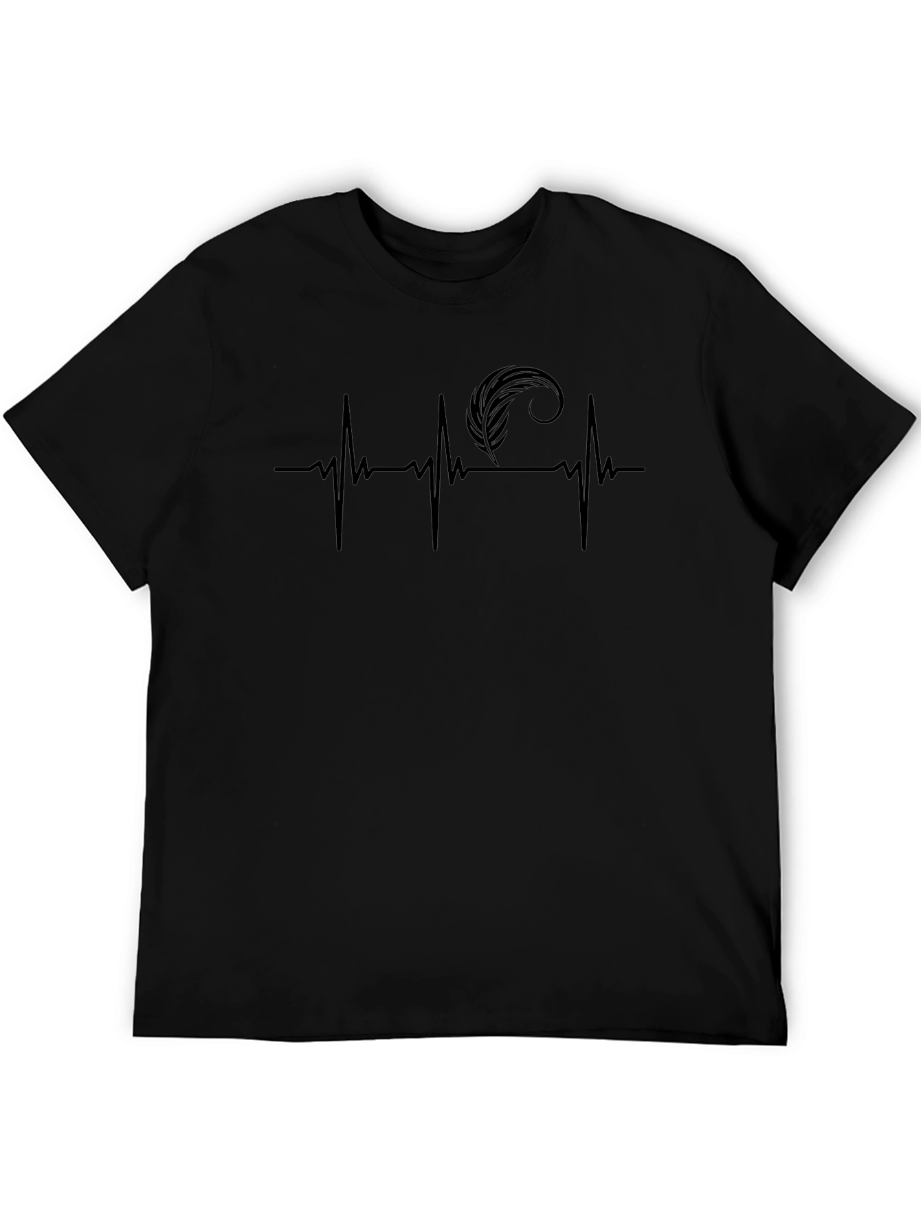 Heartbeat Feather Graphic Tee - Stylish Casual Wear