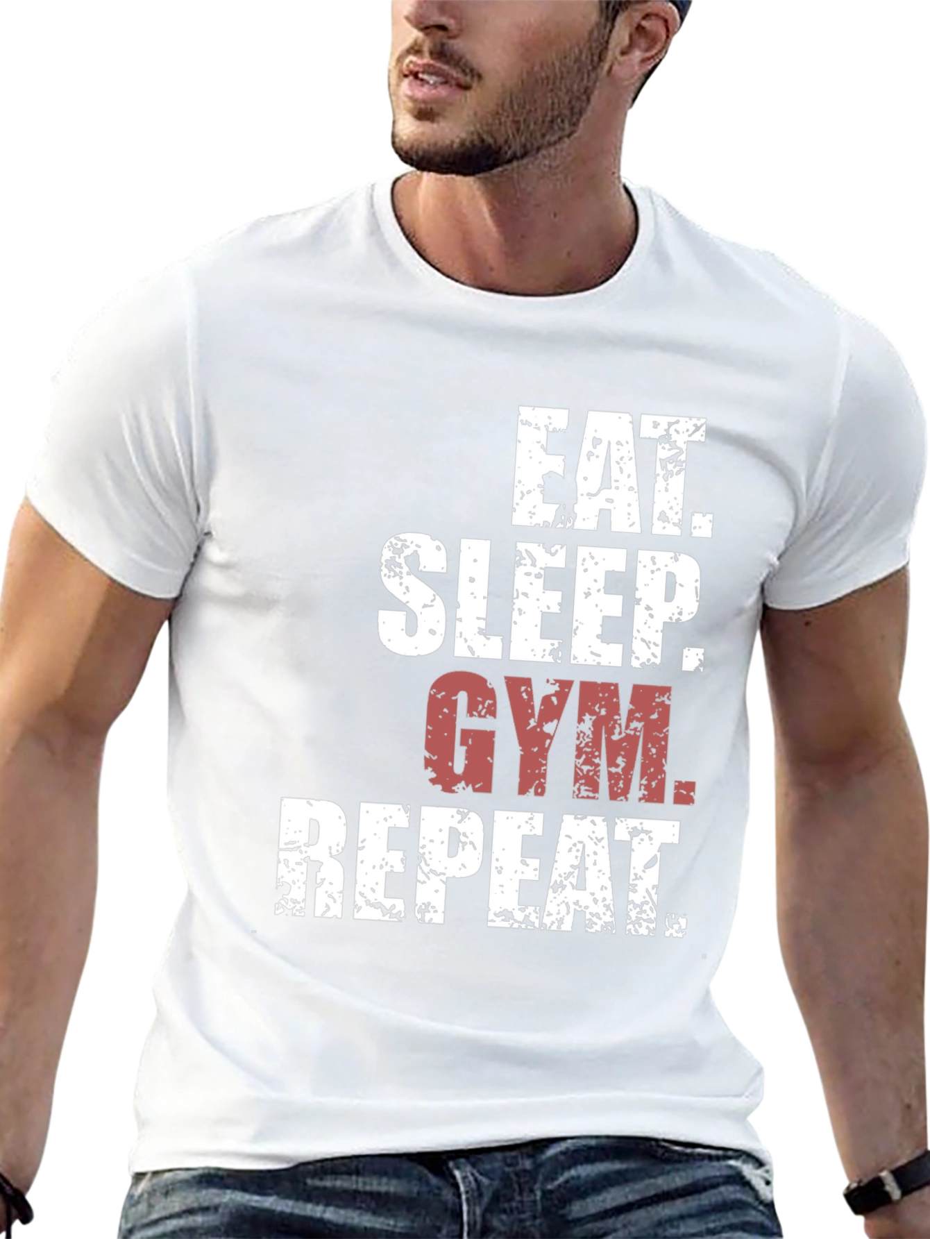 Eat Sleep Gym Repeat Mens Graphic T-Shirt