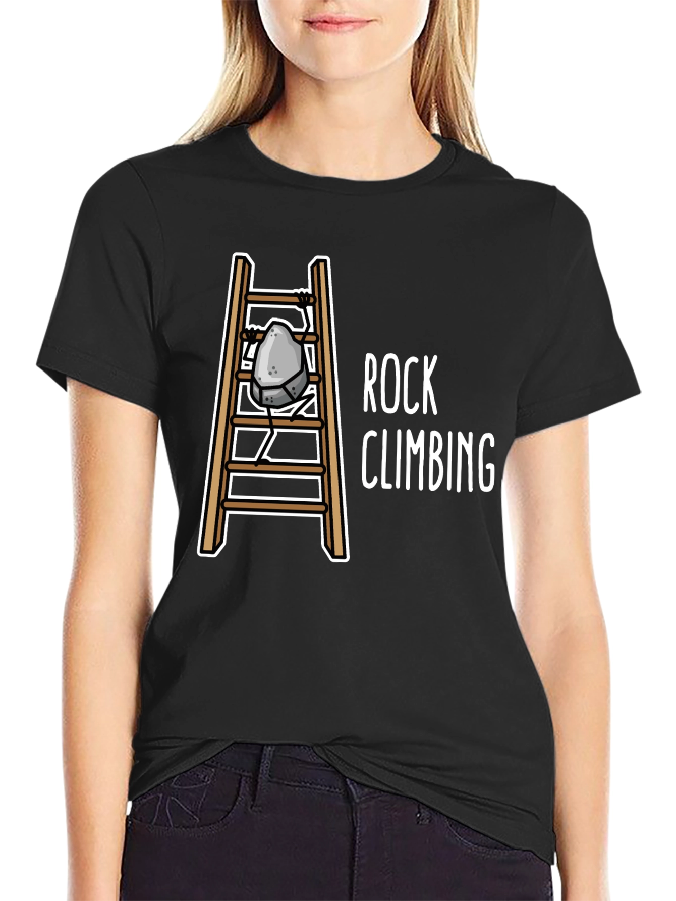 Rock Climbing Humor T-Shirt - Ladder Design