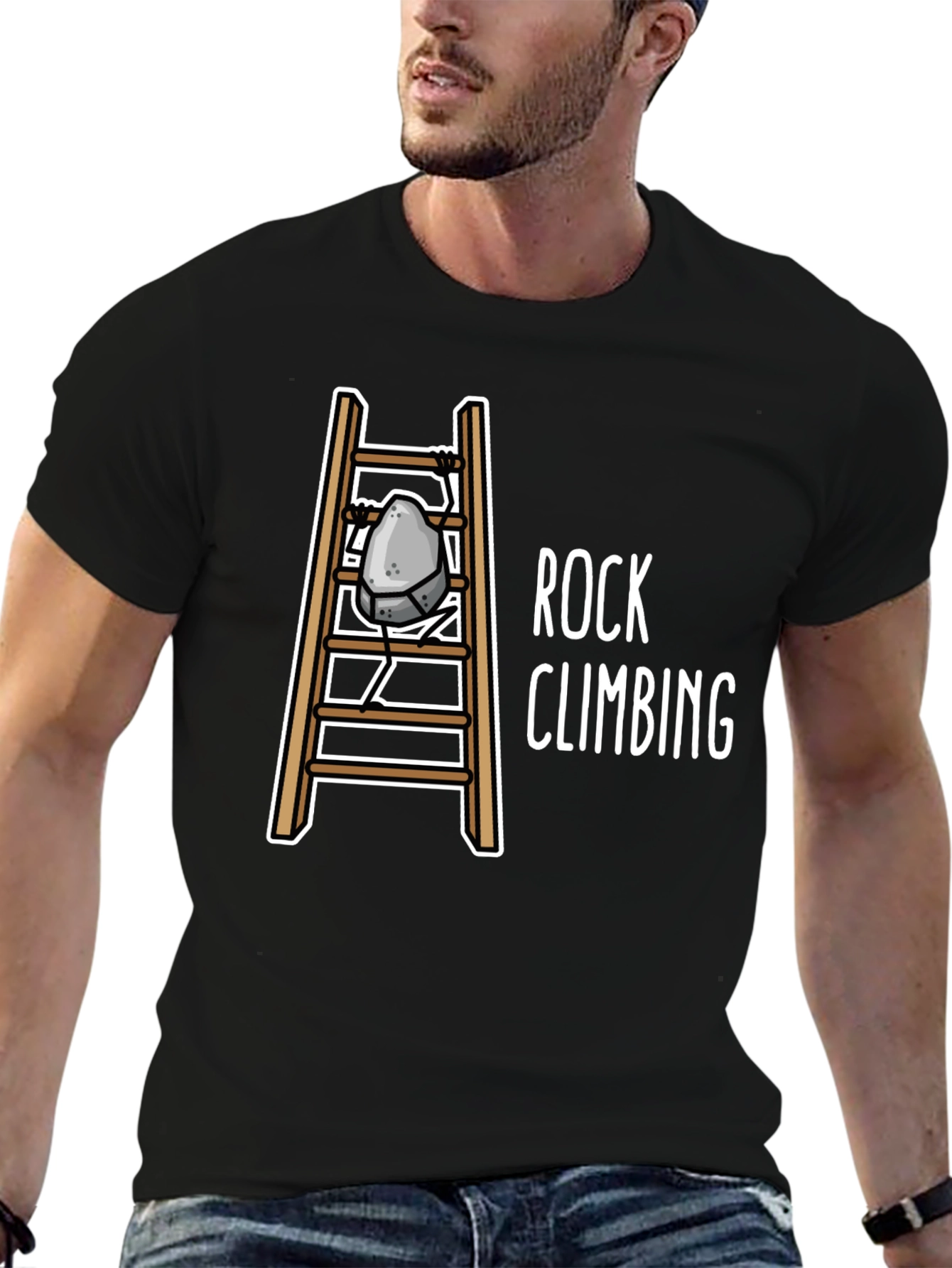 Rock Climbing Humor T-Shirt - Ladder Design