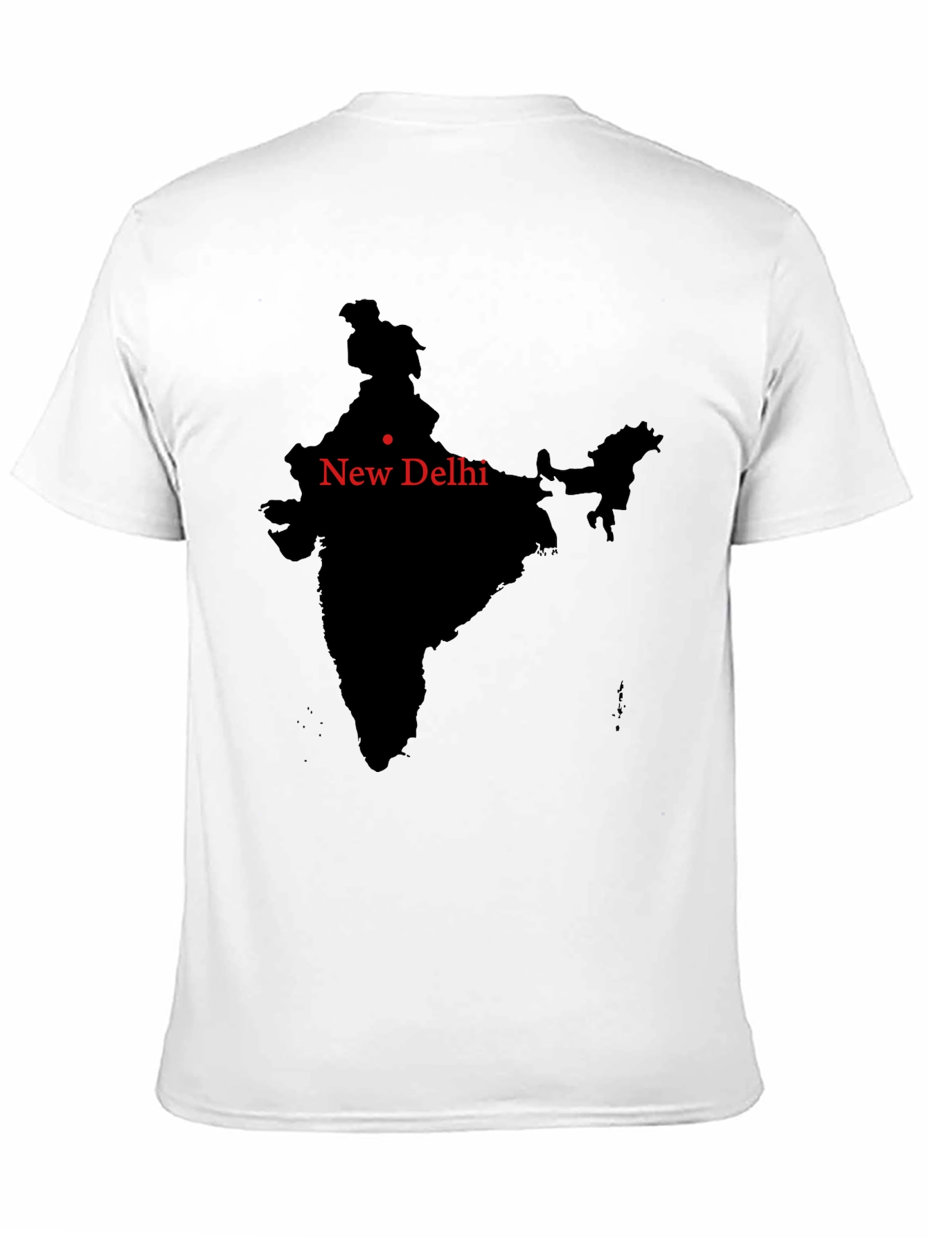 India Map New Delhi Mens Black T-Shirt