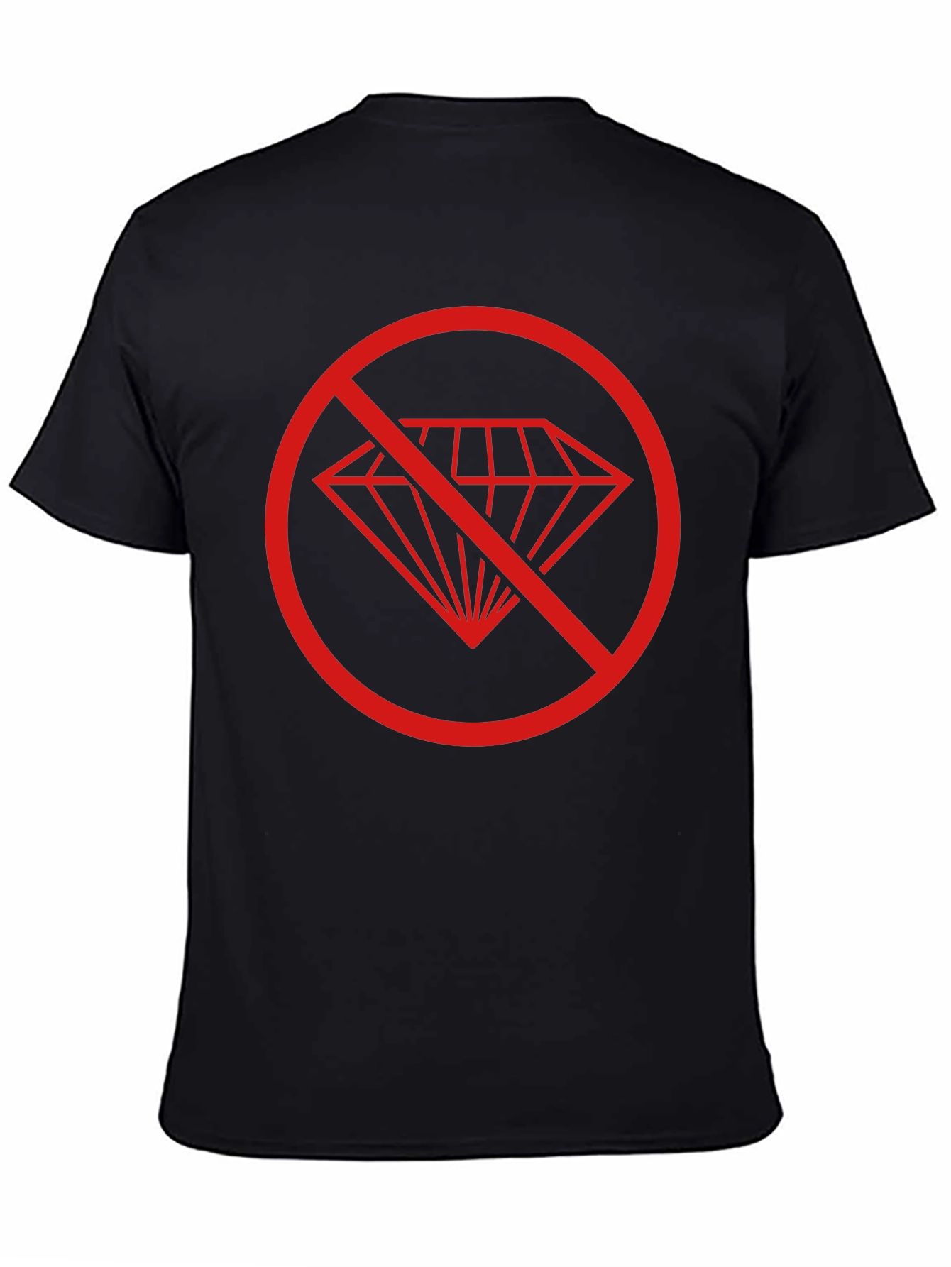 No Diamonds Black T-Shirt - Stylish Graphic Tee