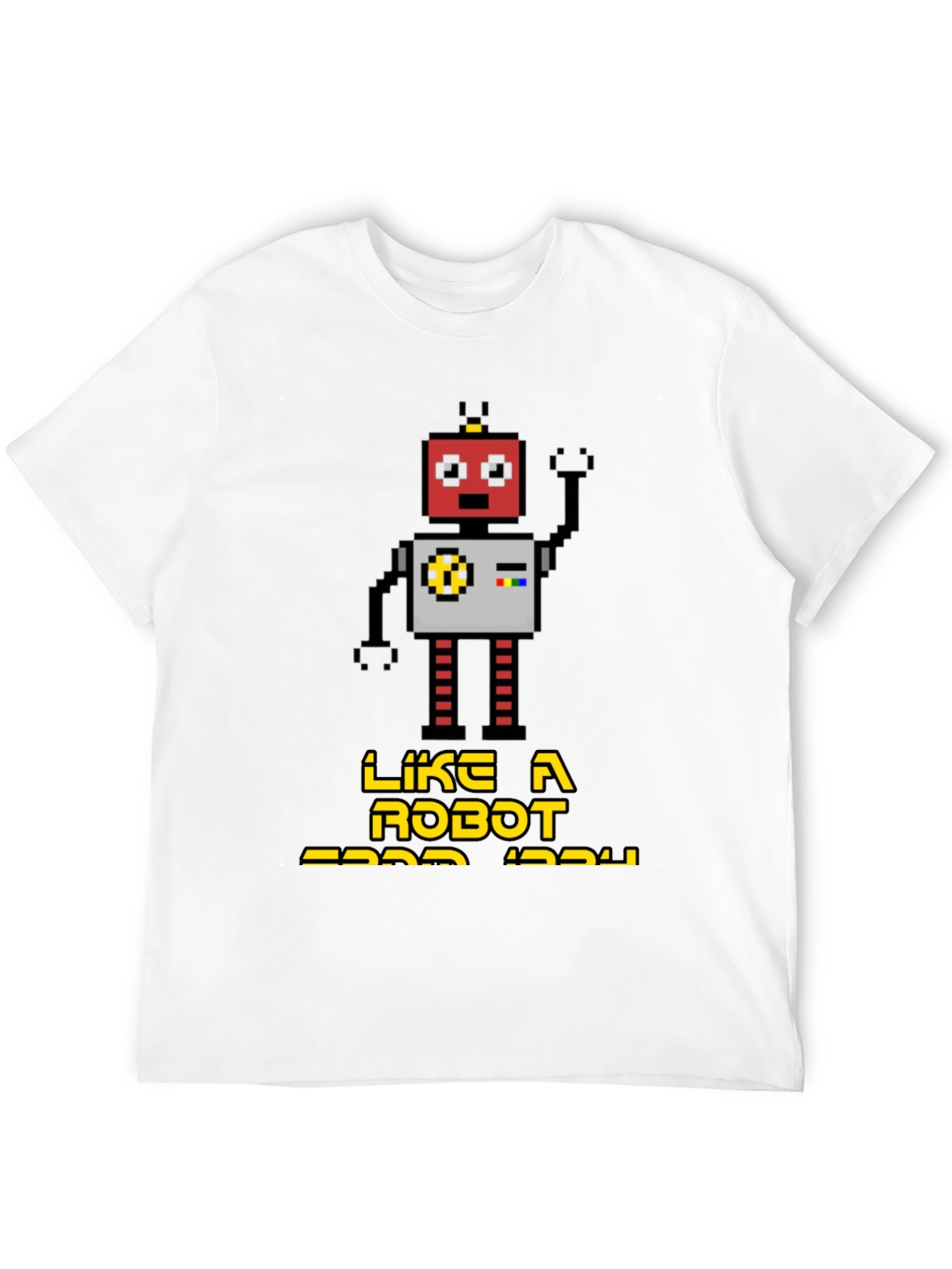 Retro Robot Graphic T-Shirt - Black