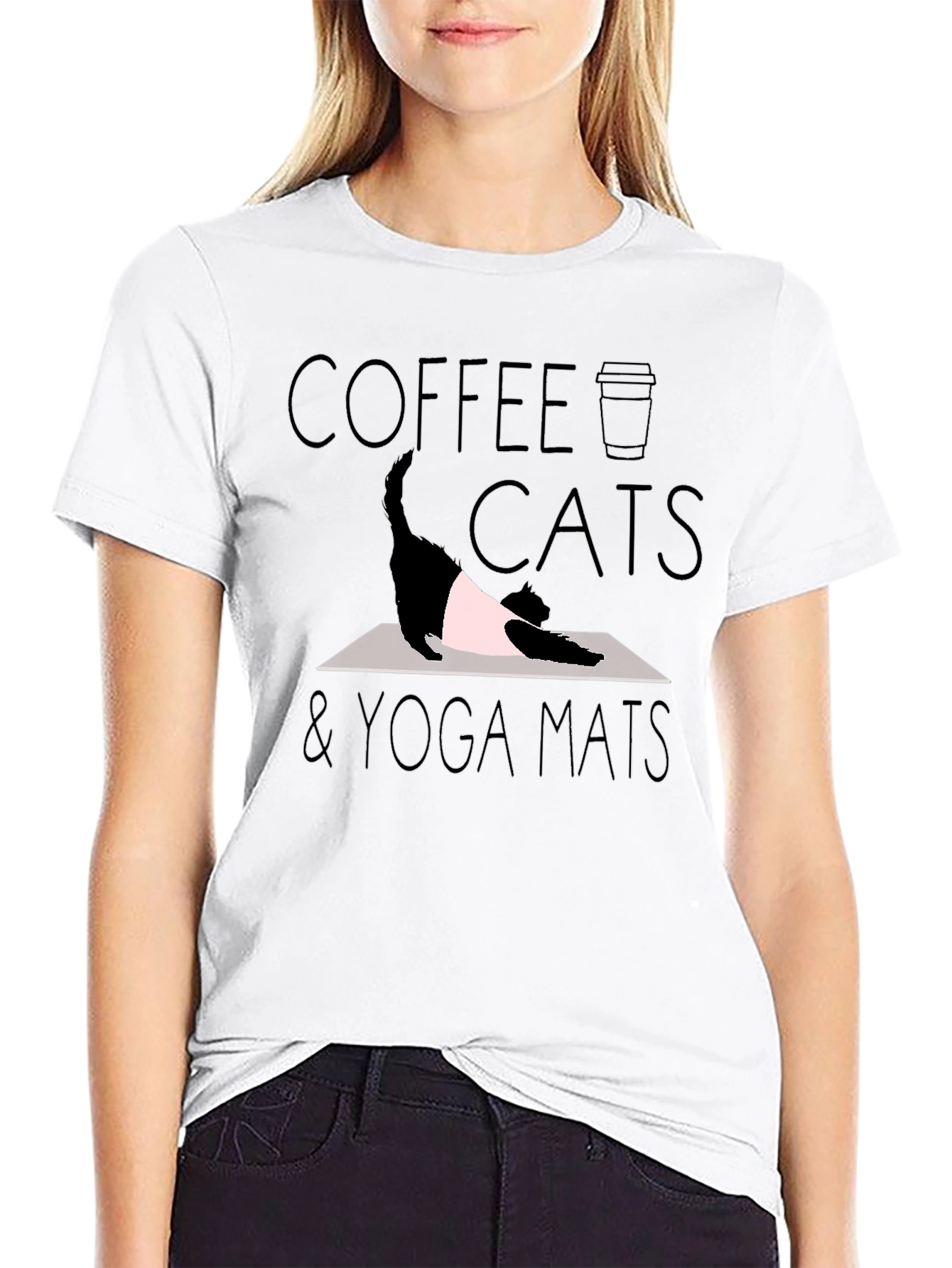 Coffee Cats & Yoga Mats T-Shirt