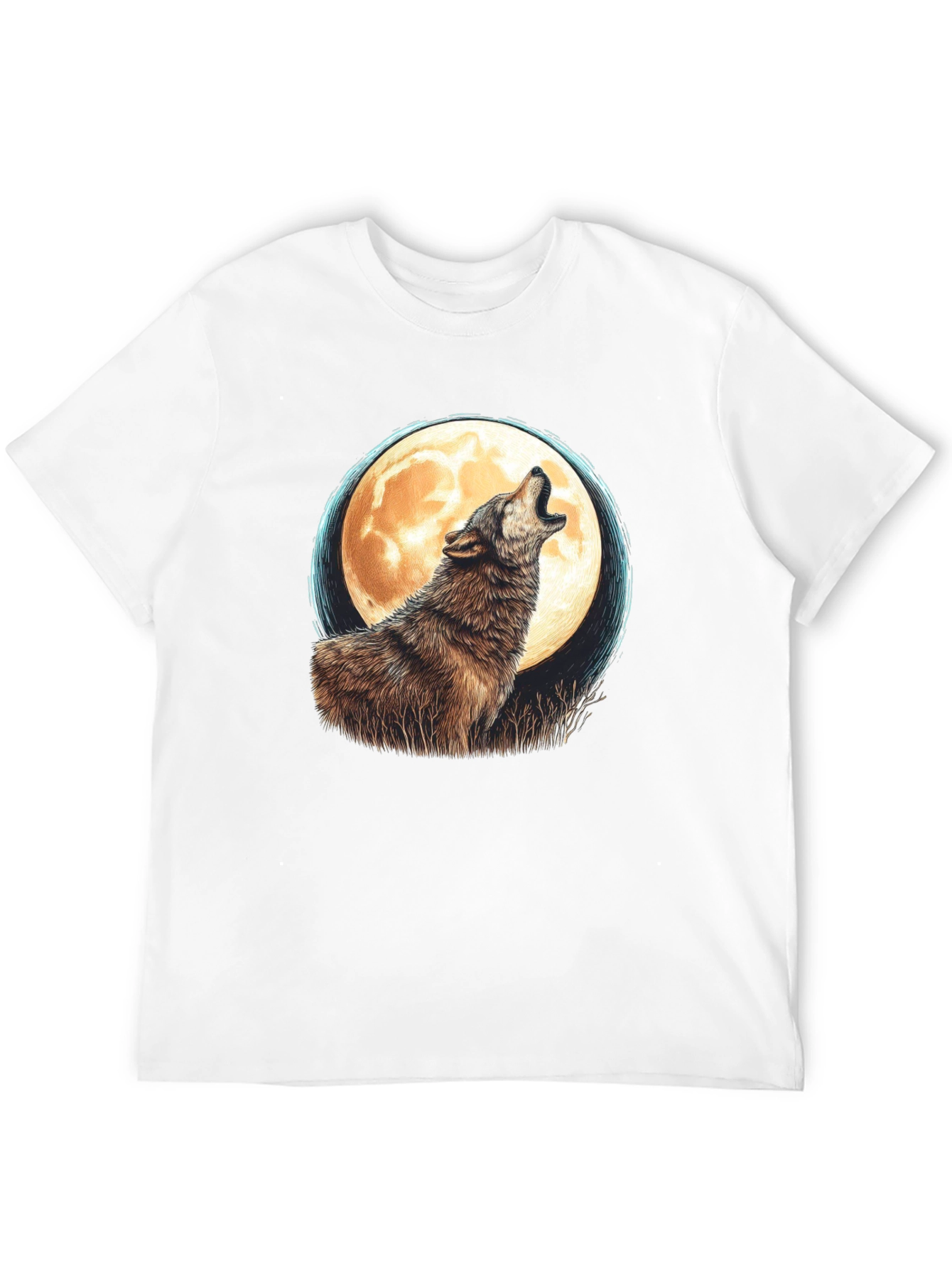 Wolf Moon Graphic Tee - Black Cotton T-Shirt