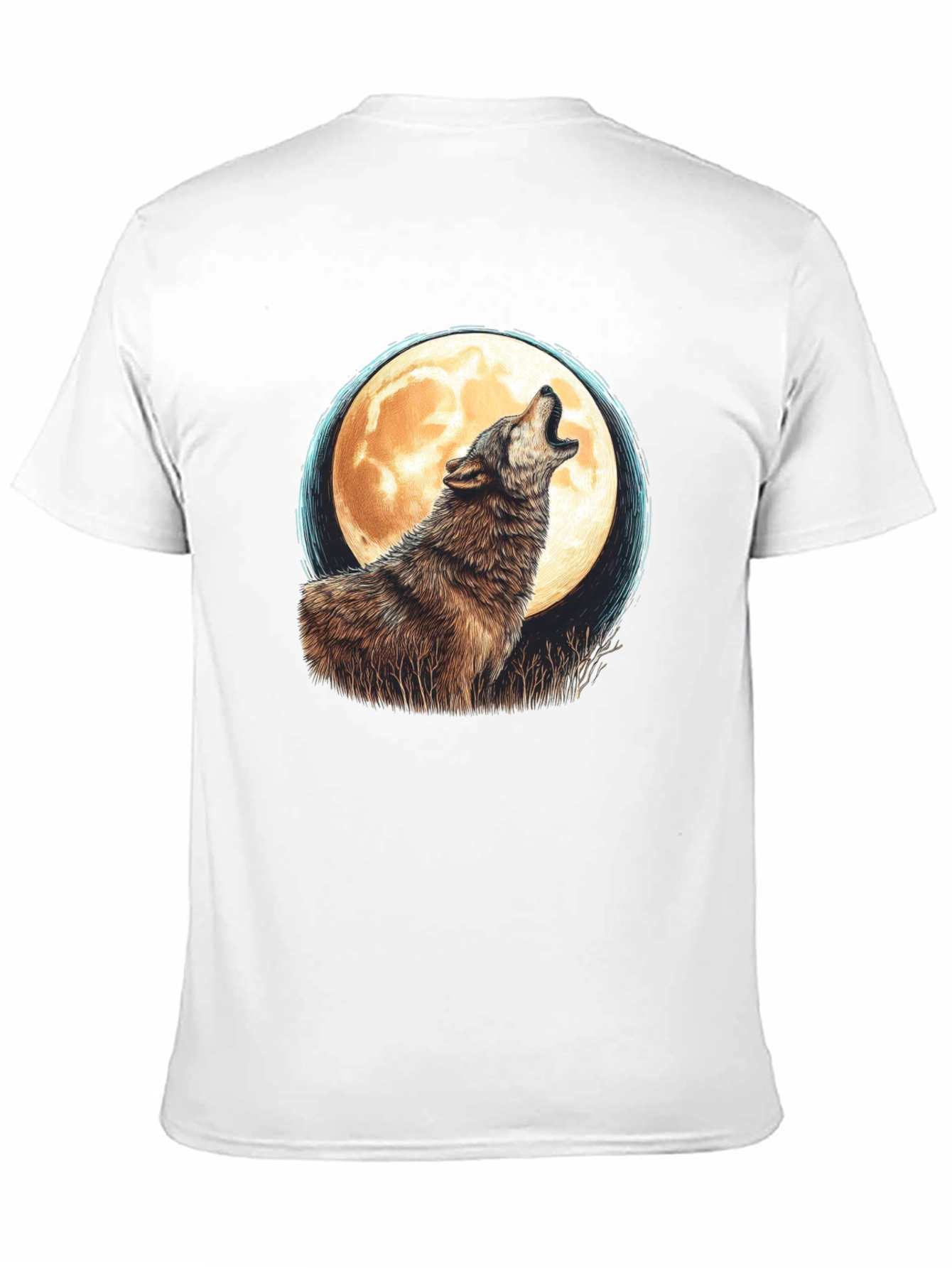 Wolf Moon Graphic Tee - Black Cotton T-Shirt