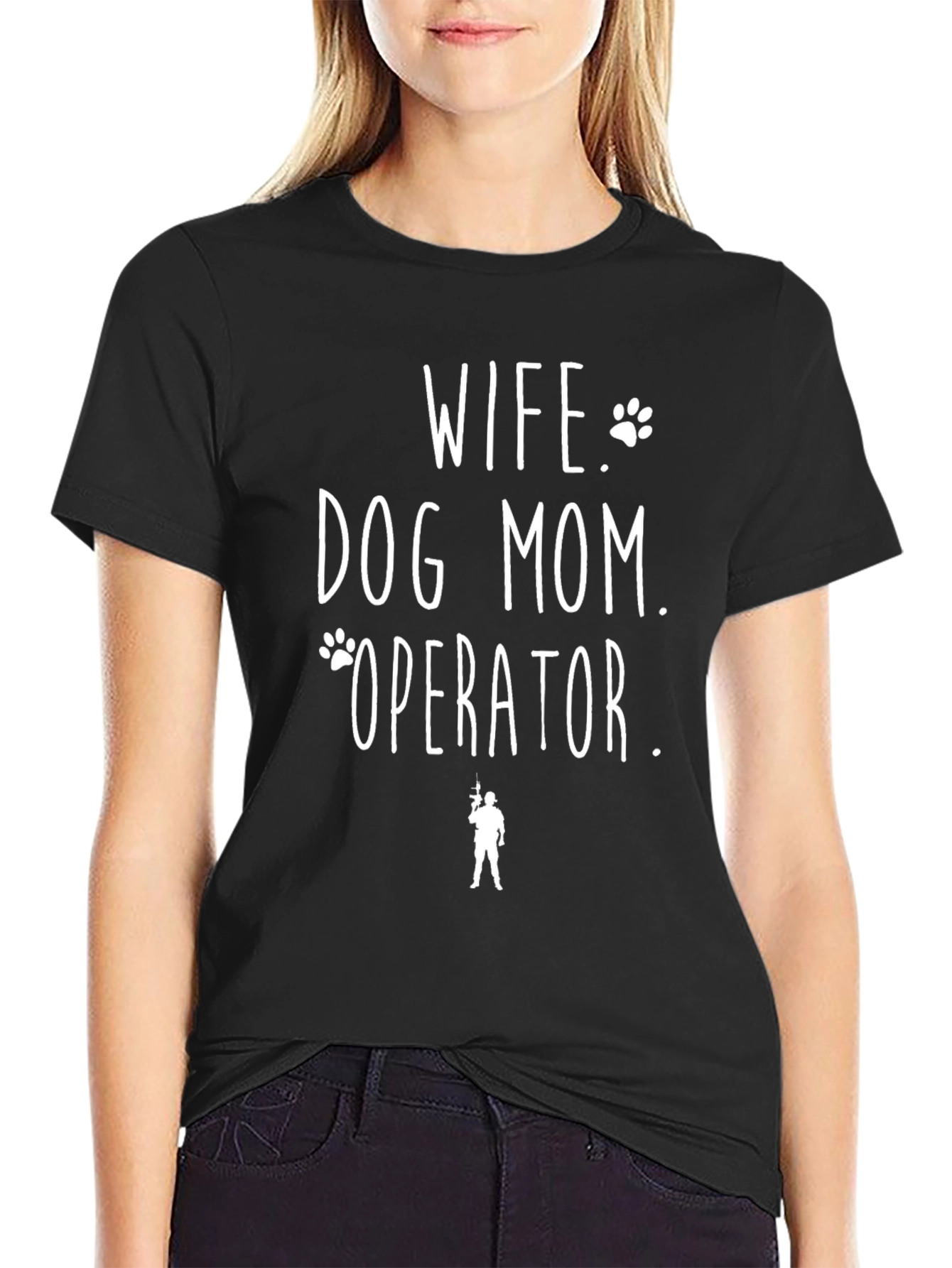 Wife Dog Mom Operator Graphic T-Shirt