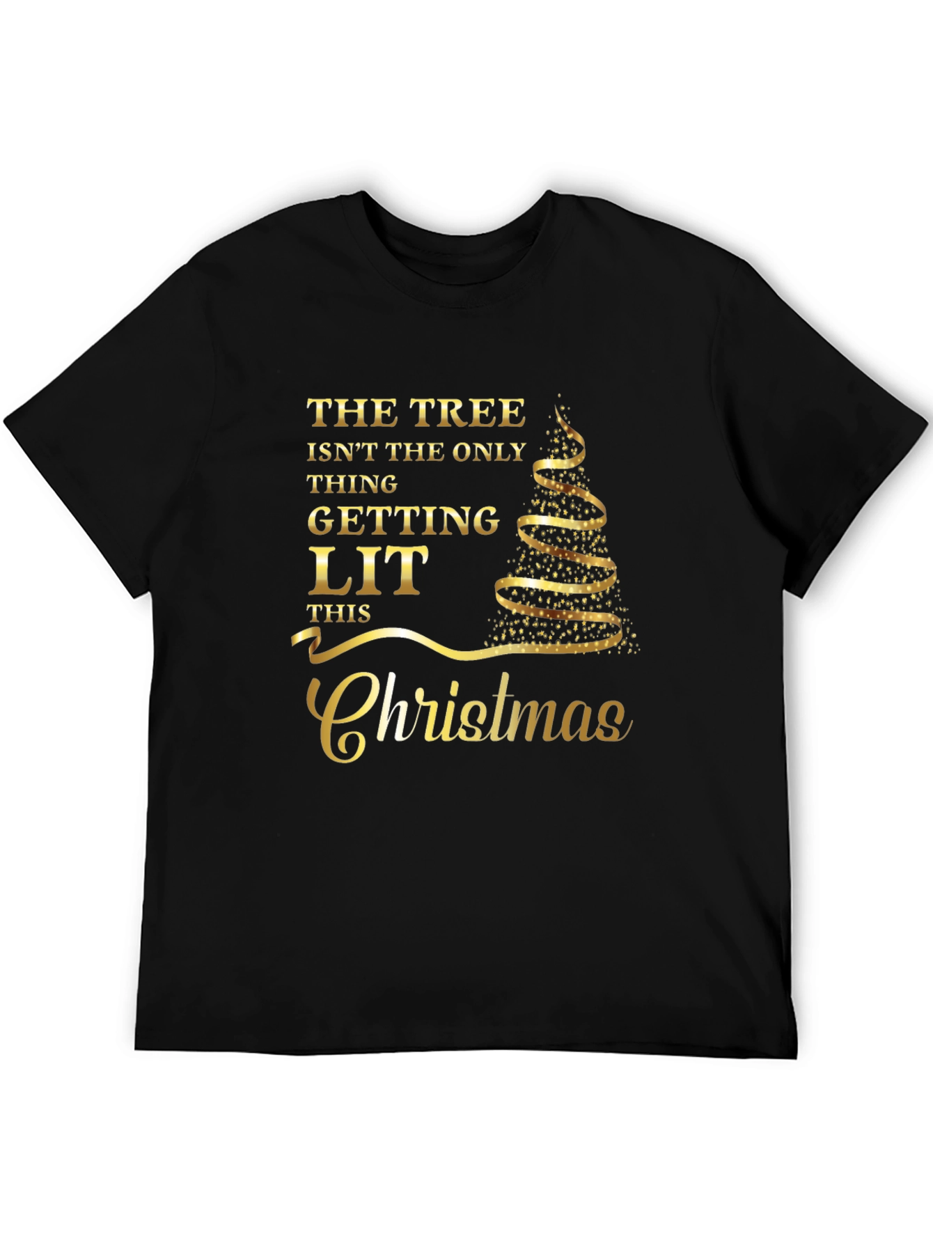 Funny Christmas T-Shirt - Getting Lit Christmas Tree Tee