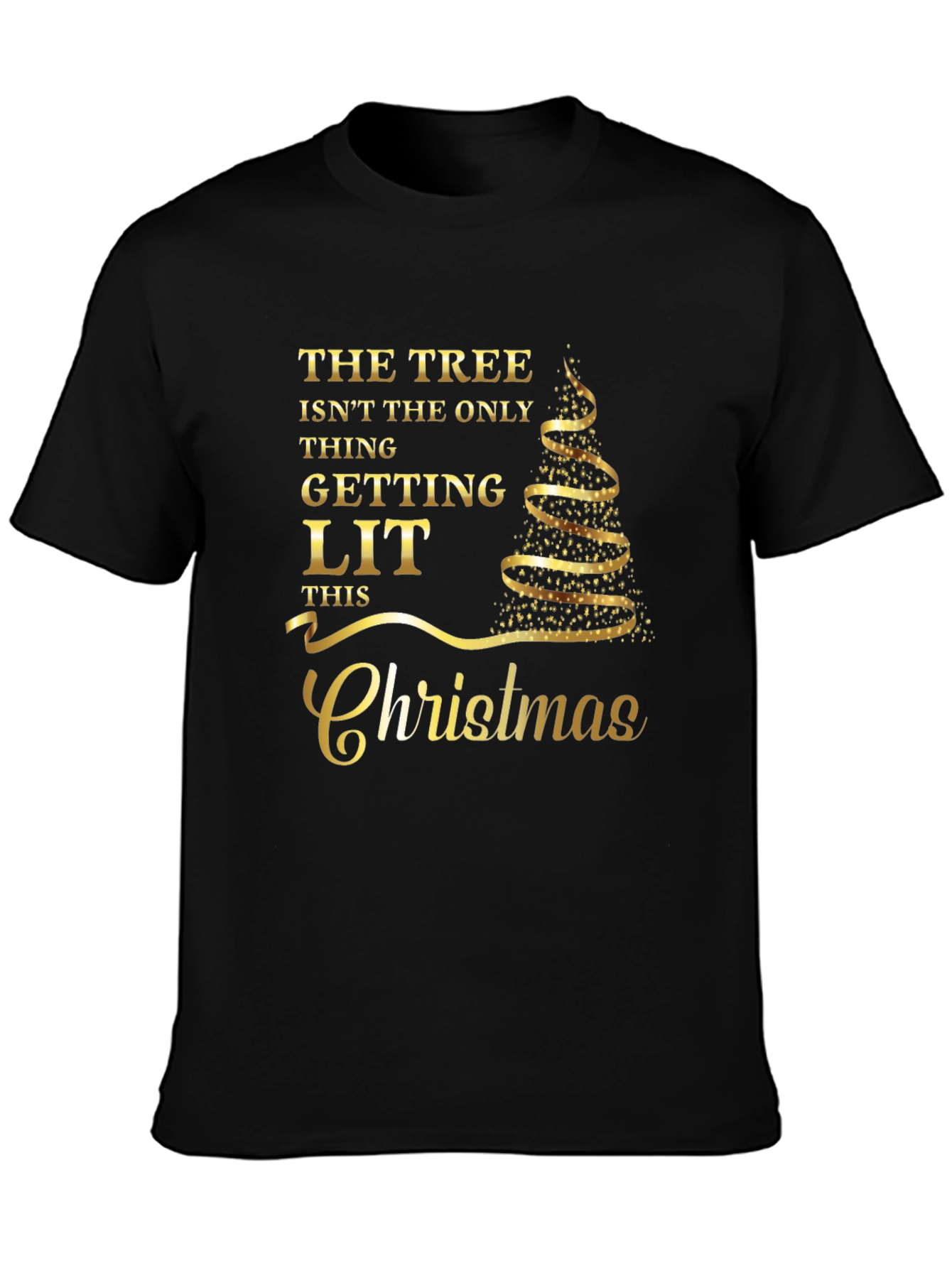 Funny Christmas T-Shirt - Getting Lit Christmas Tree Tee