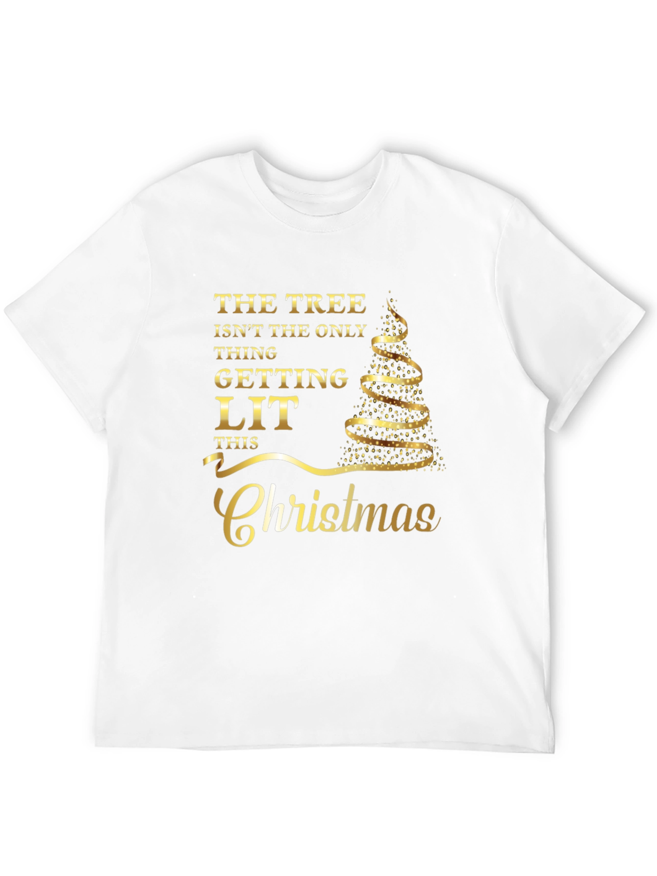 Funny Christmas T-Shirt - Getting Lit Christmas Tree Tee