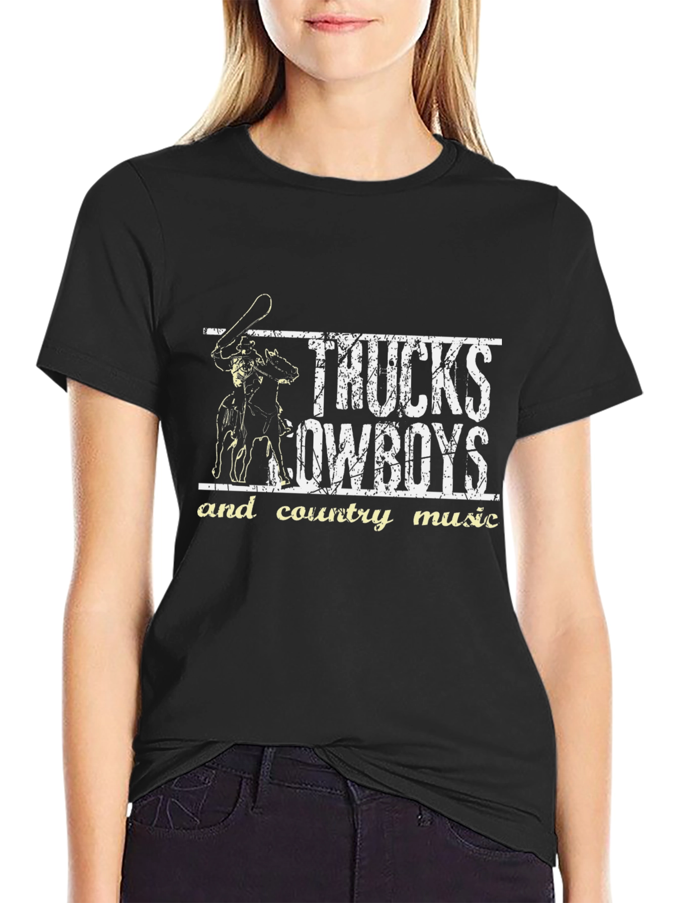 Trucks Cowboys & Country Music Graphic T-Shirt