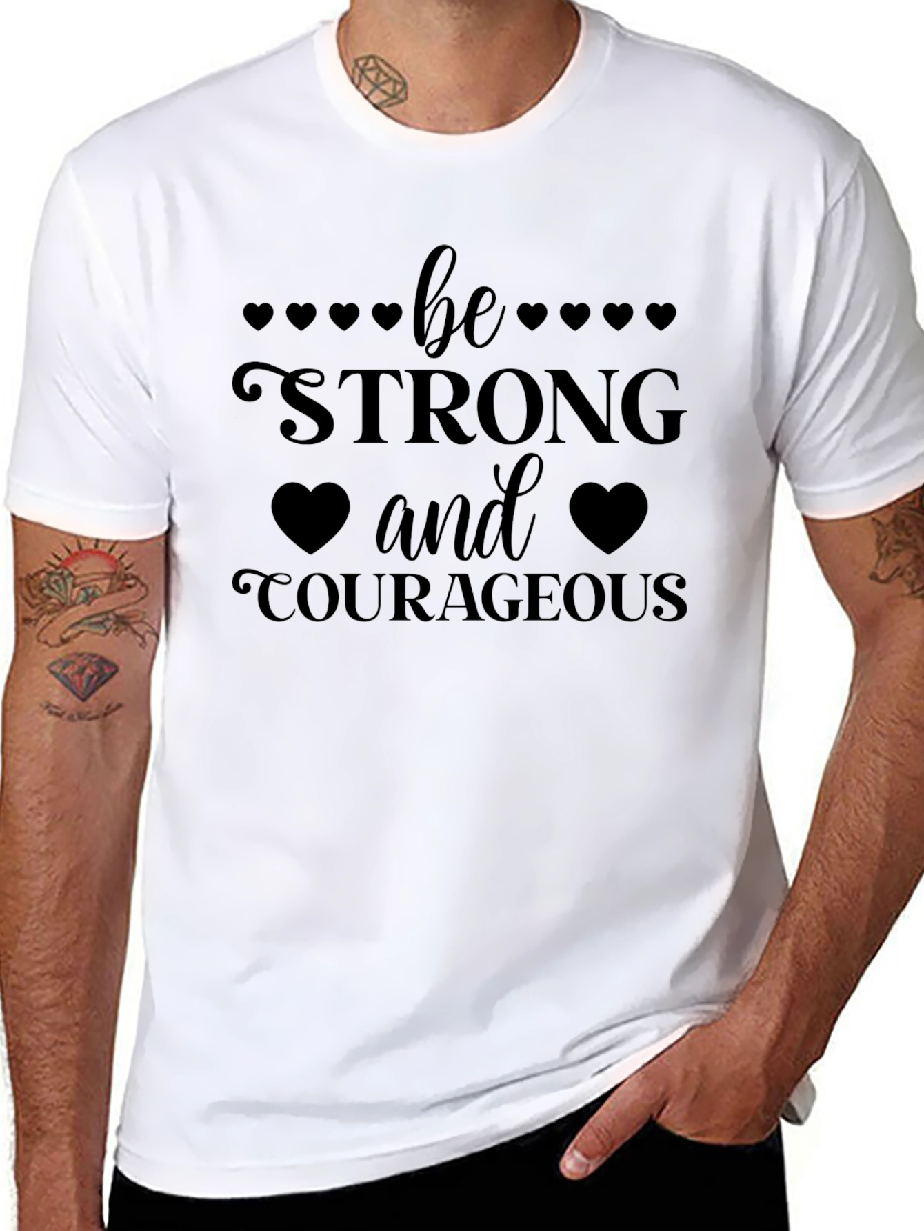 Be Strong & Courageous Graphic Tee - Inspirational T-Shirt