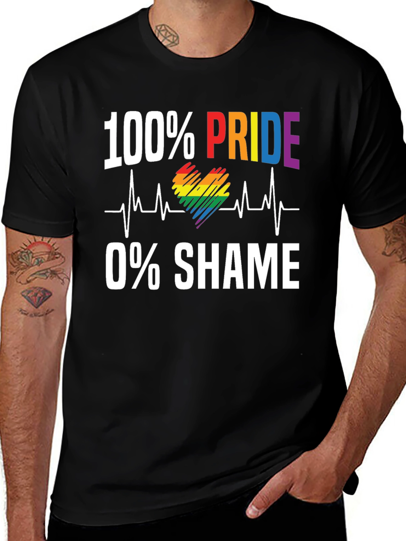 100% Pride 0% Shame LGBTQ+ T-Shirt