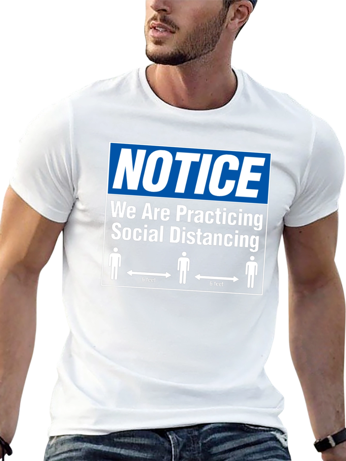 Social Distancing Notice Graphic T-Shirt