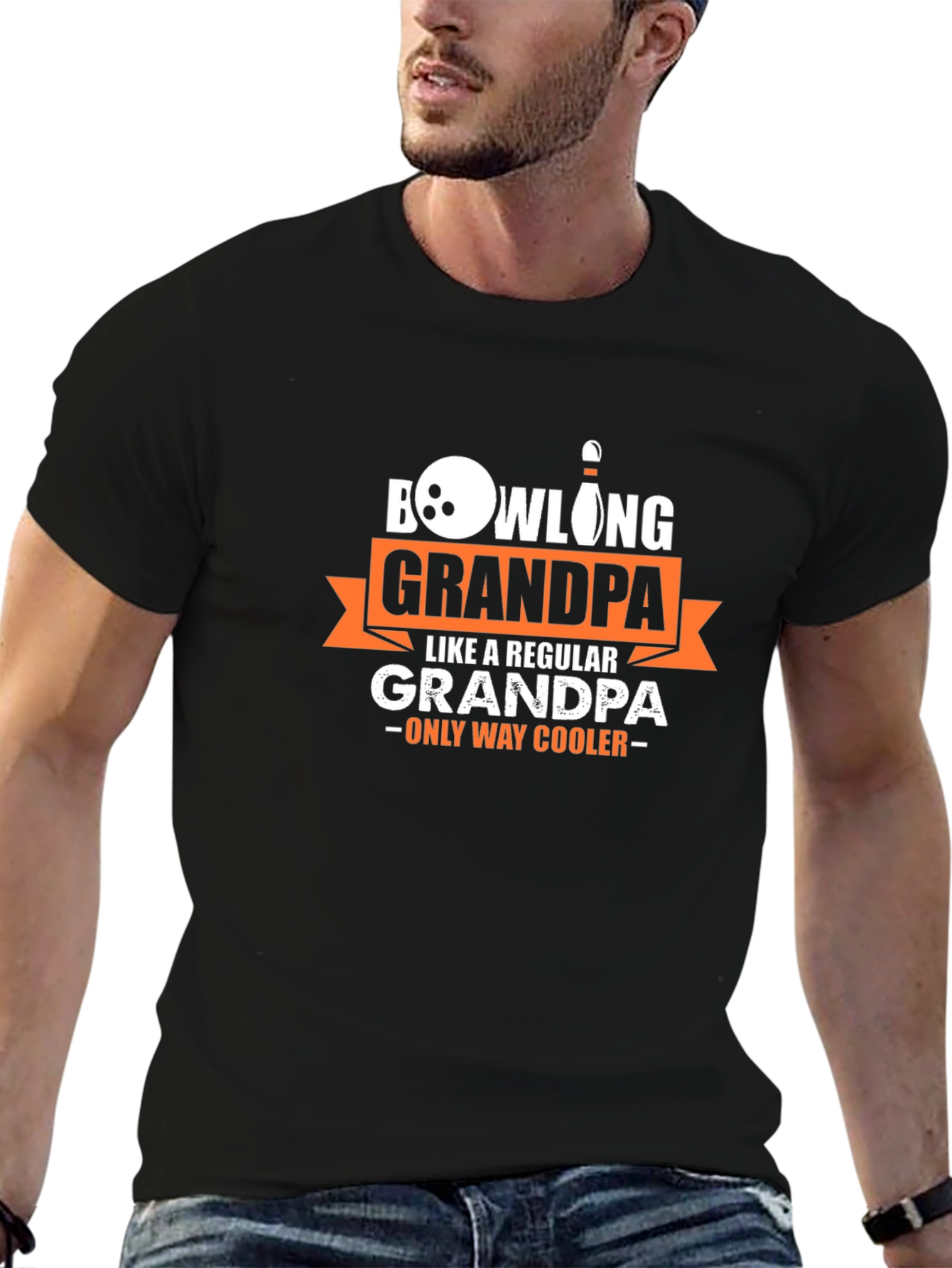 Bowling Grandpa T-Shirt - Cool Grandpa Graphic Tee