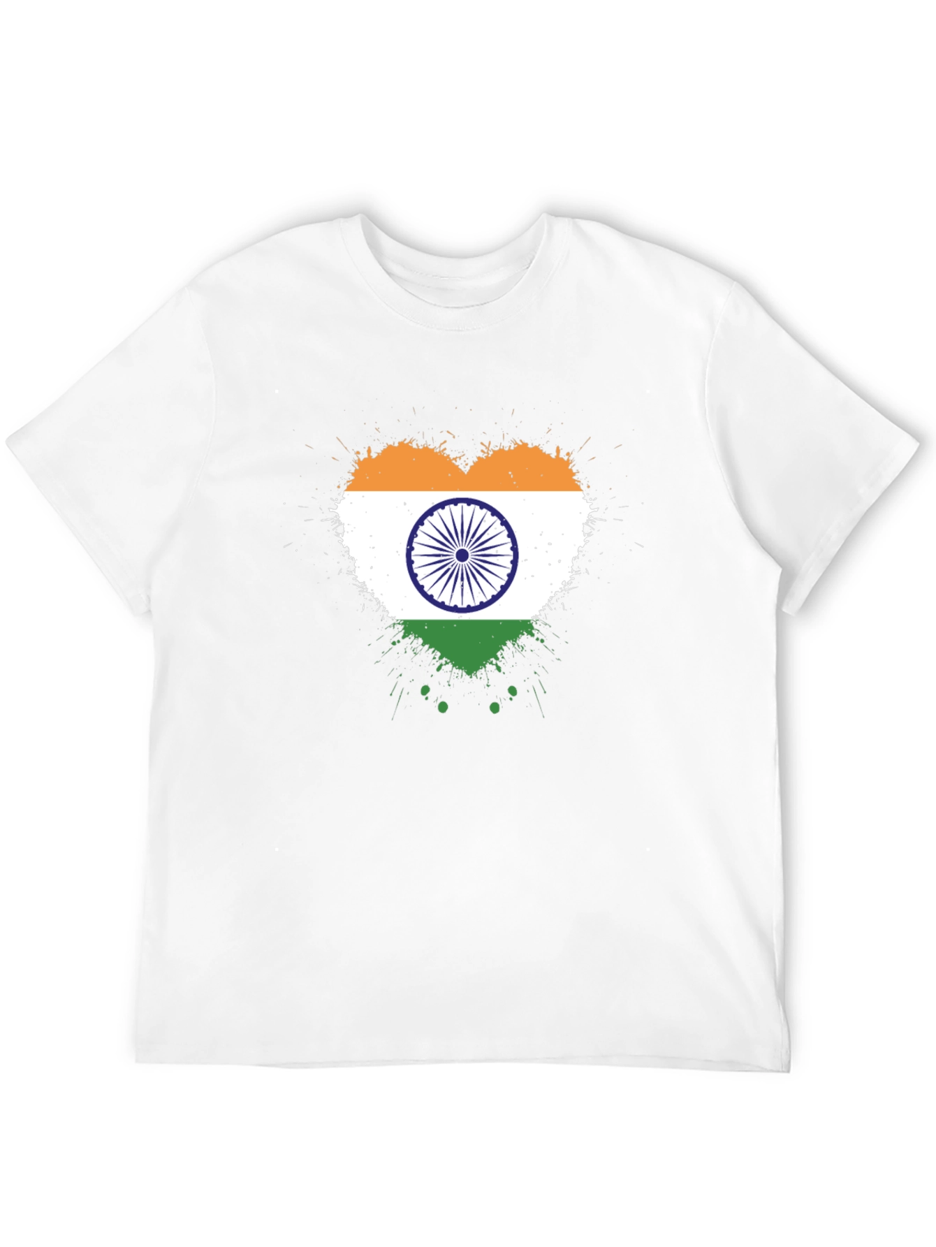 India Flag Heart T-Shirt - Patriotic Graphic Tee