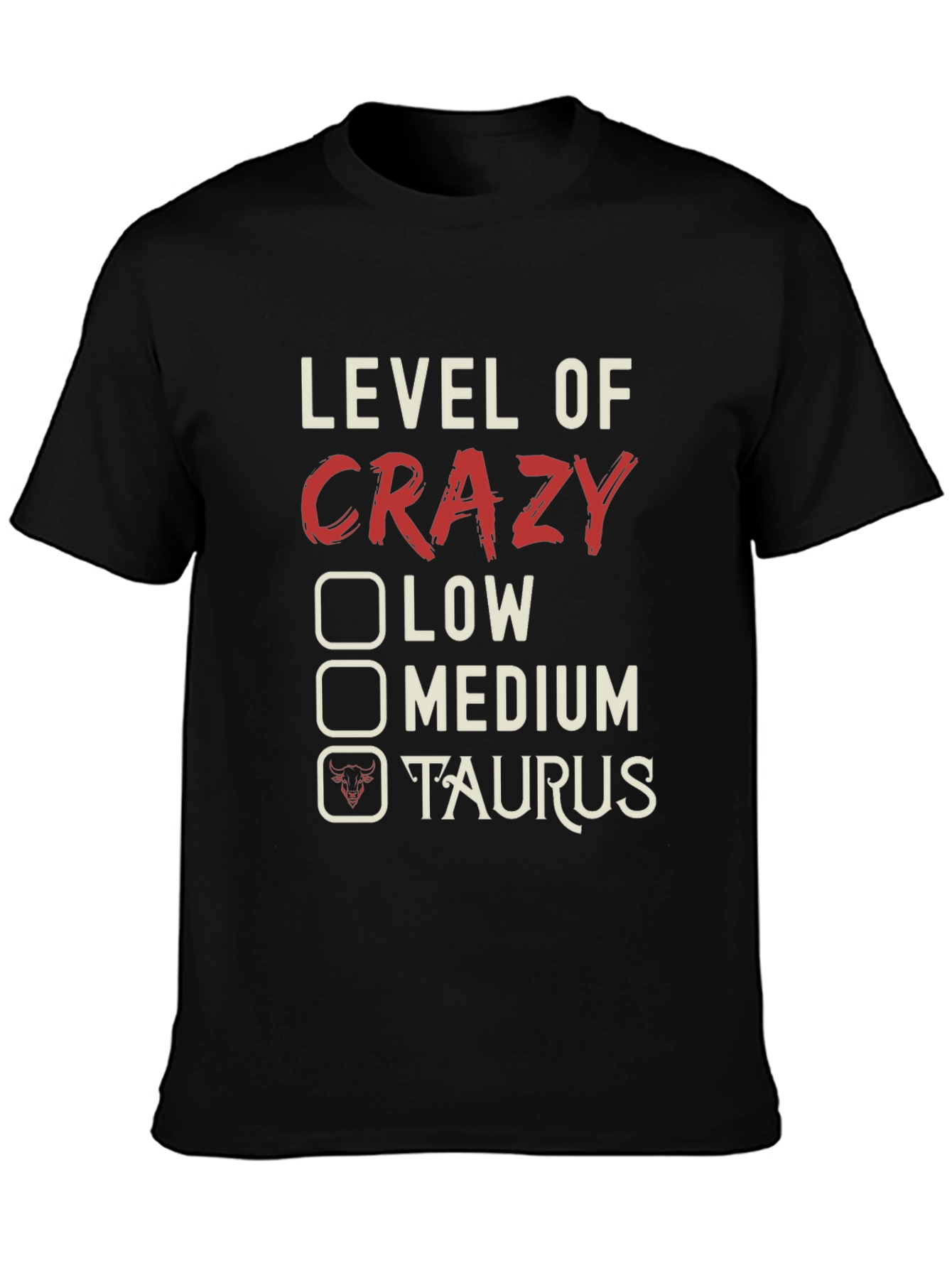 Crazy Taurus Zodiac Sign Mens T-Shirt