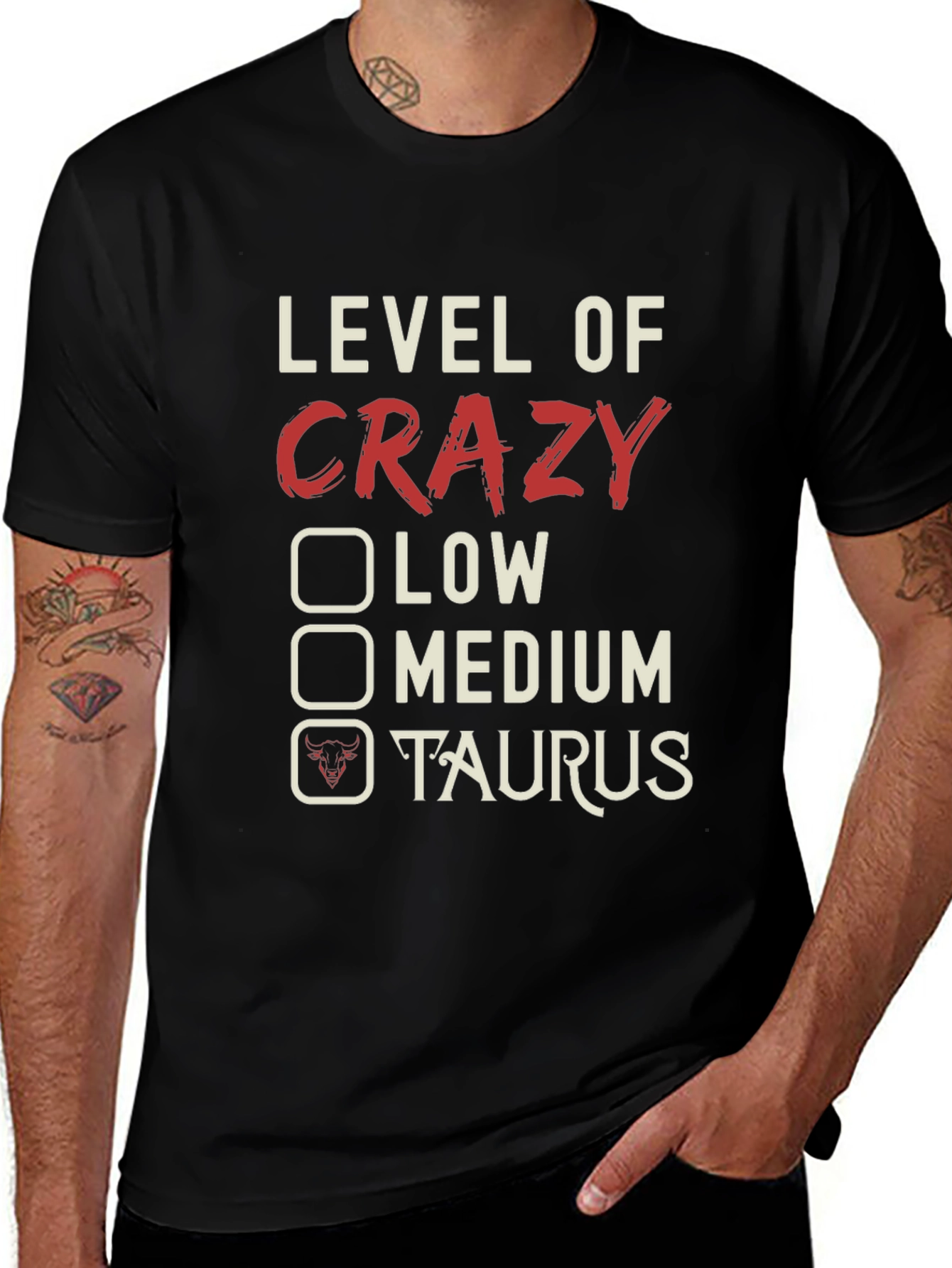 Crazy Taurus Zodiac Sign Mens T-Shirt