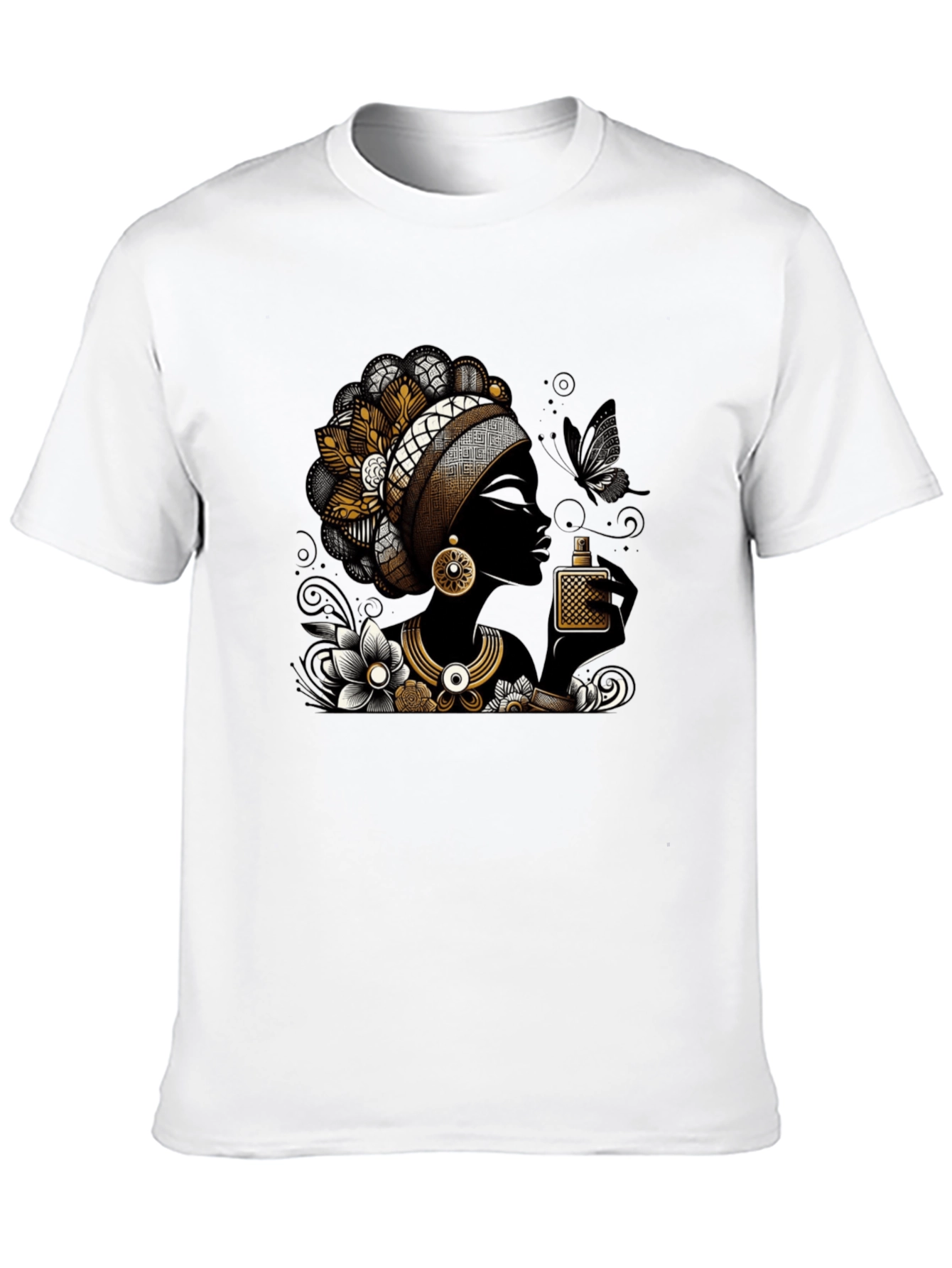 Elegant Woman Graphic T-Shirt - Stylish Black Tee