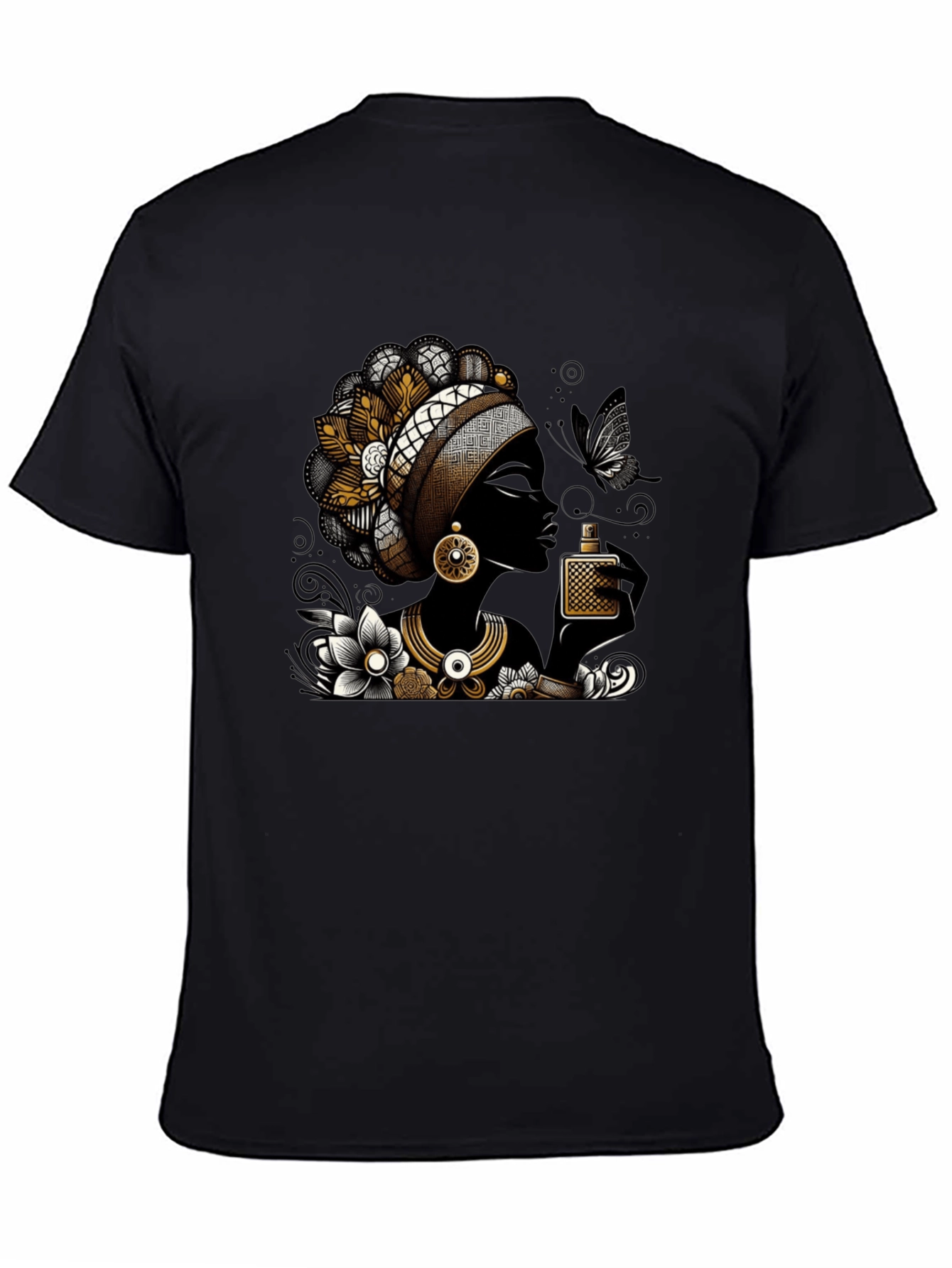 Elegant Woman Graphic T-Shirt - Stylish Black Tee