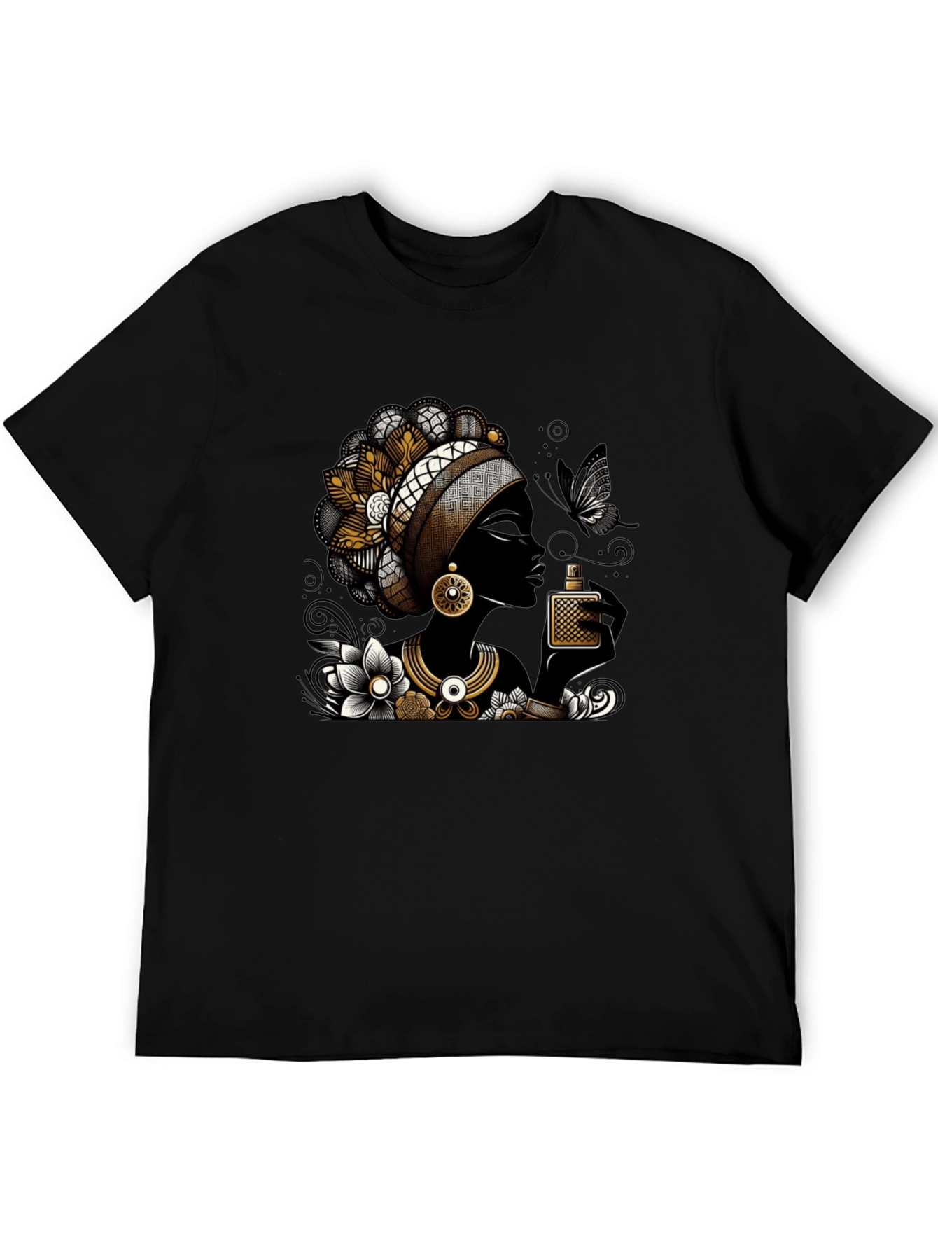 Elegant Woman Graphic T-Shirt - Stylish Black Tee