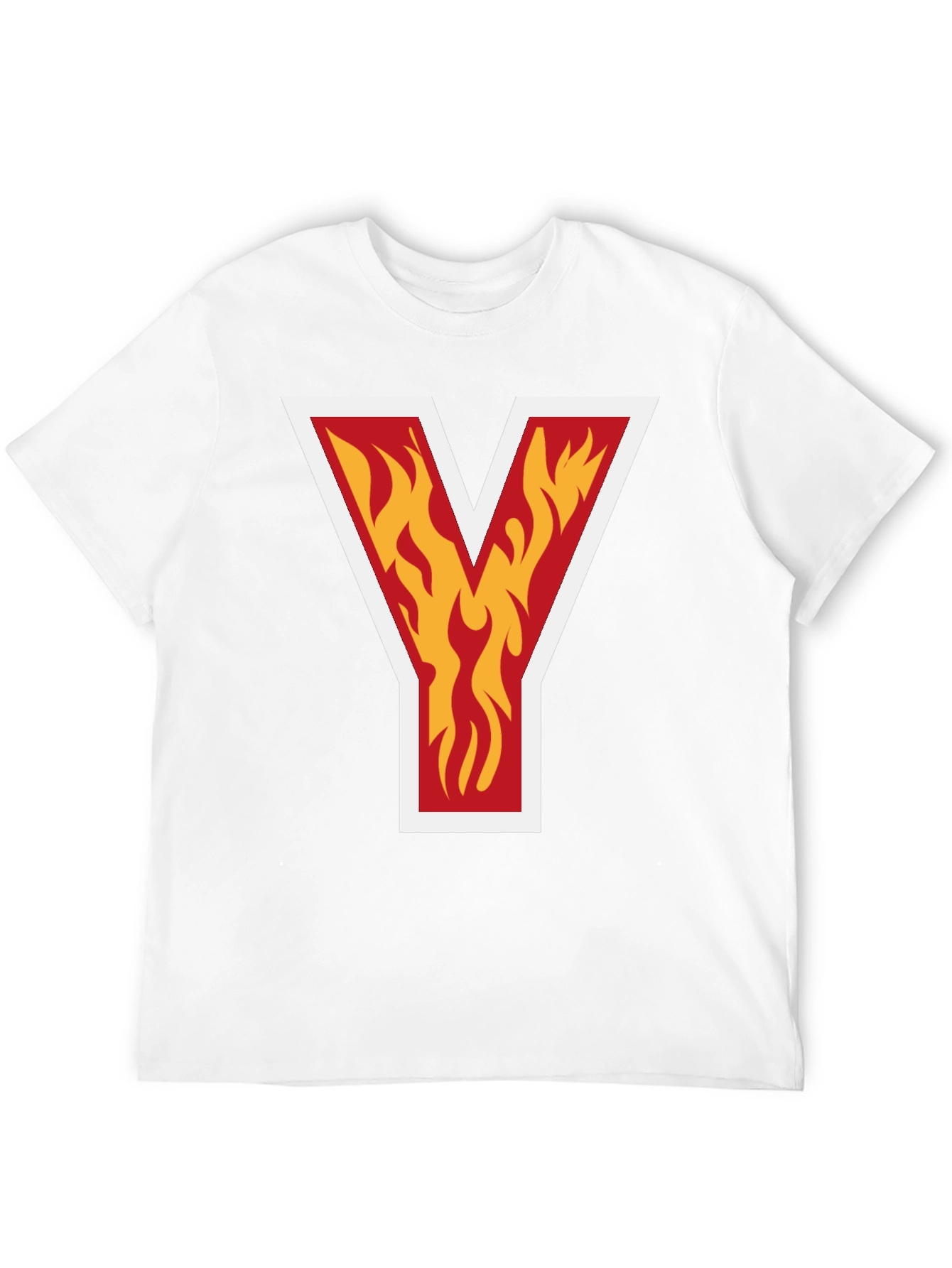 Fiery Initial Y T-Shirt - Bold Graphic Tee