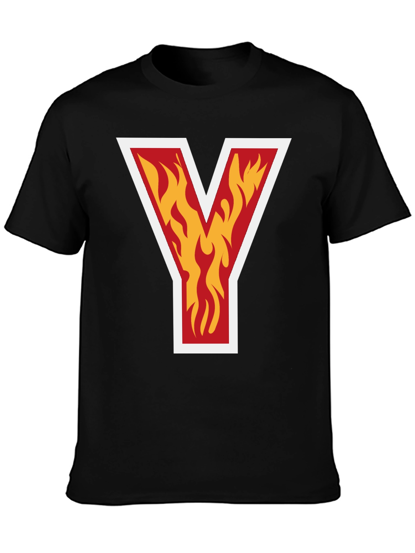 Fiery Initial Y T-Shirt - Bold Graphic Tee