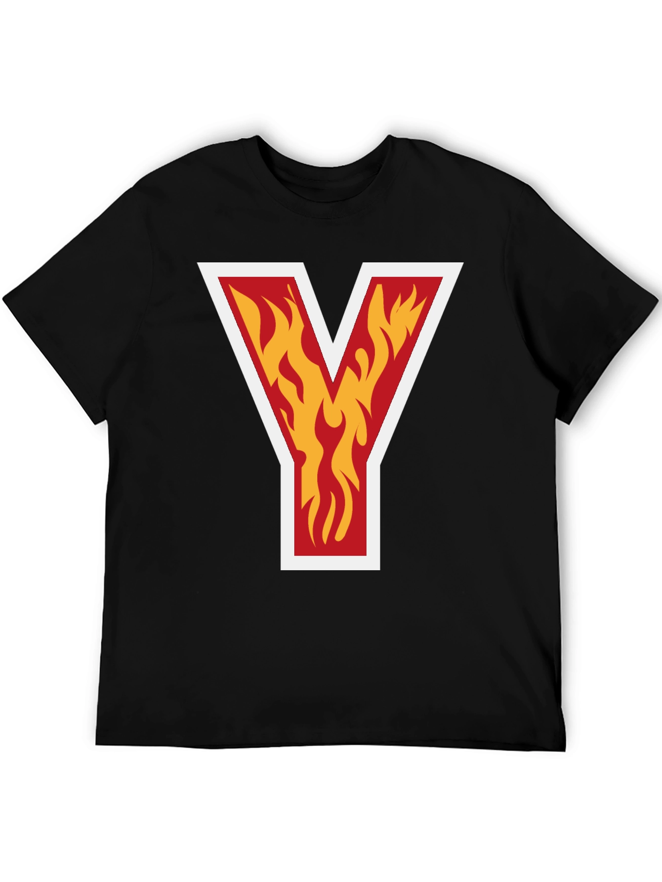 Fiery Initial Y T-Shirt - Bold Graphic Tee