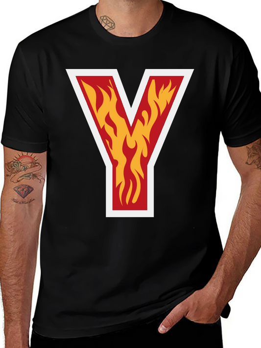 Fiery Initial Y T-Shirt - Bold Graphic Tee