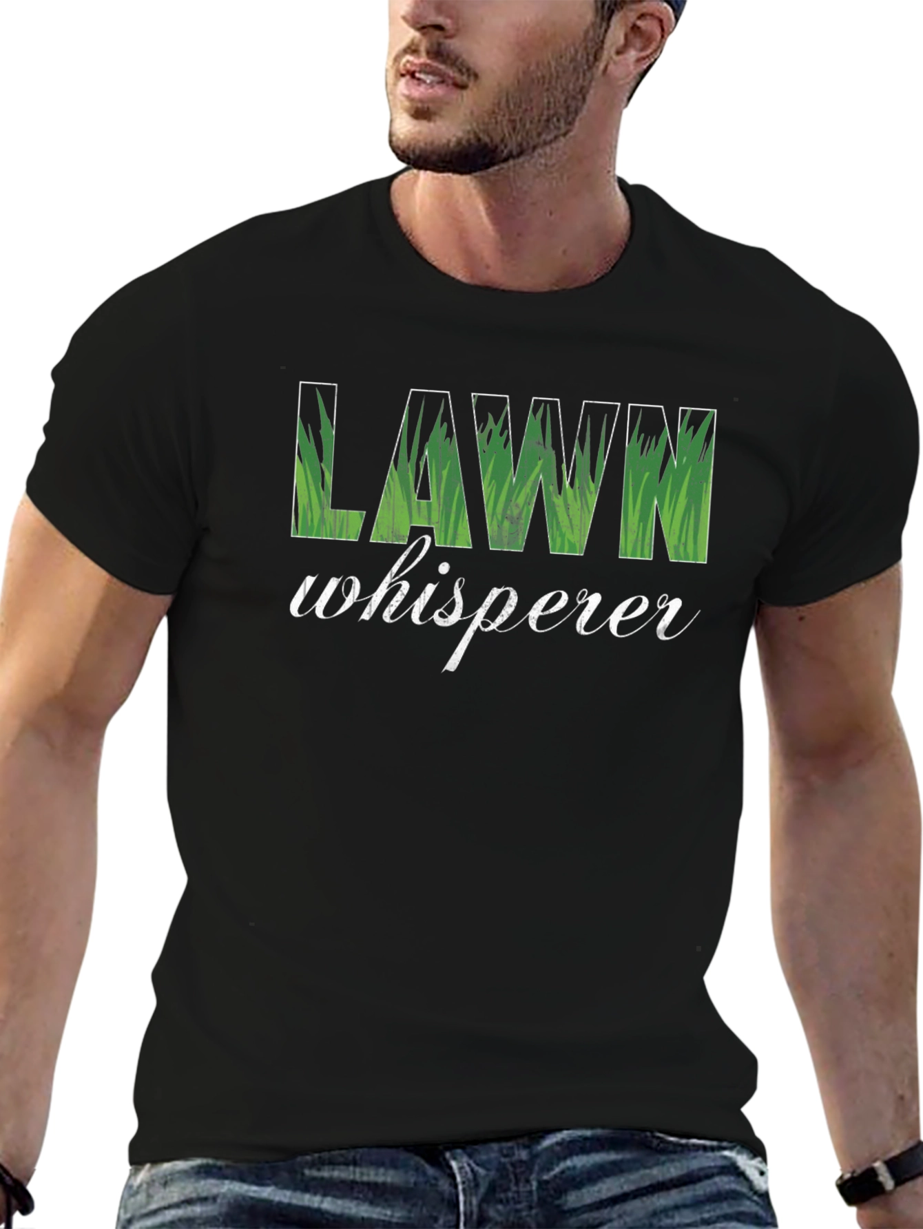 Lawn Whisperer Graphic Tee - Black Cotton T-Shirt