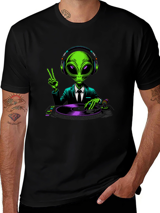 Alien DJ T-Shirt - Extraterrestrial Music Lover Apparel