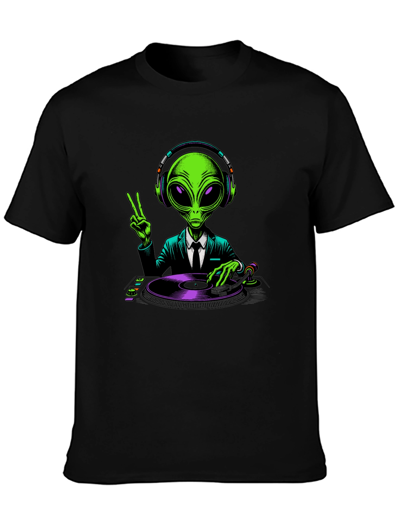 Alien DJ T-Shirt - Extraterrestrial Music Lover Apparel