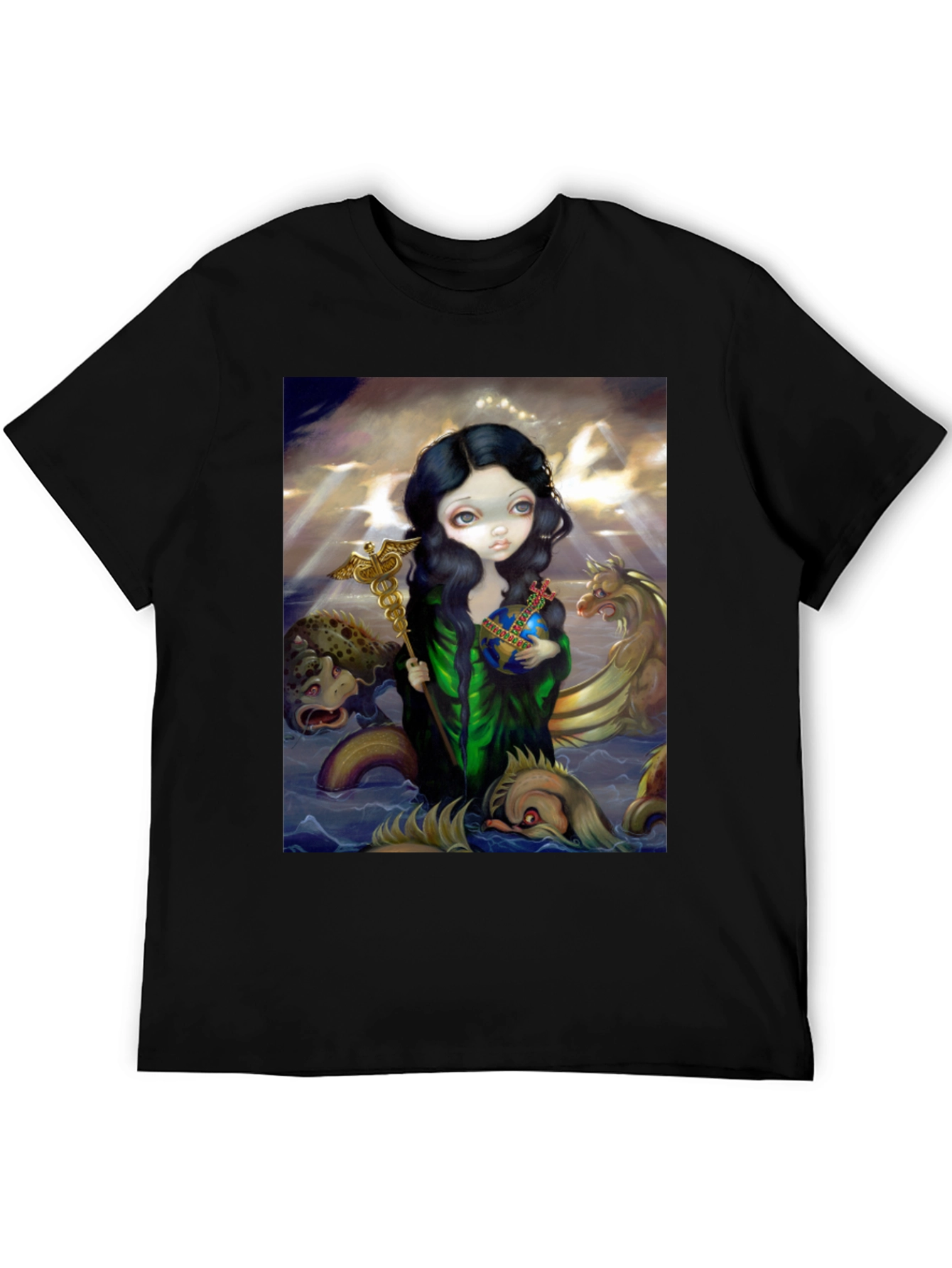 Artistic Graphic Tee - Sea Goddess Design
