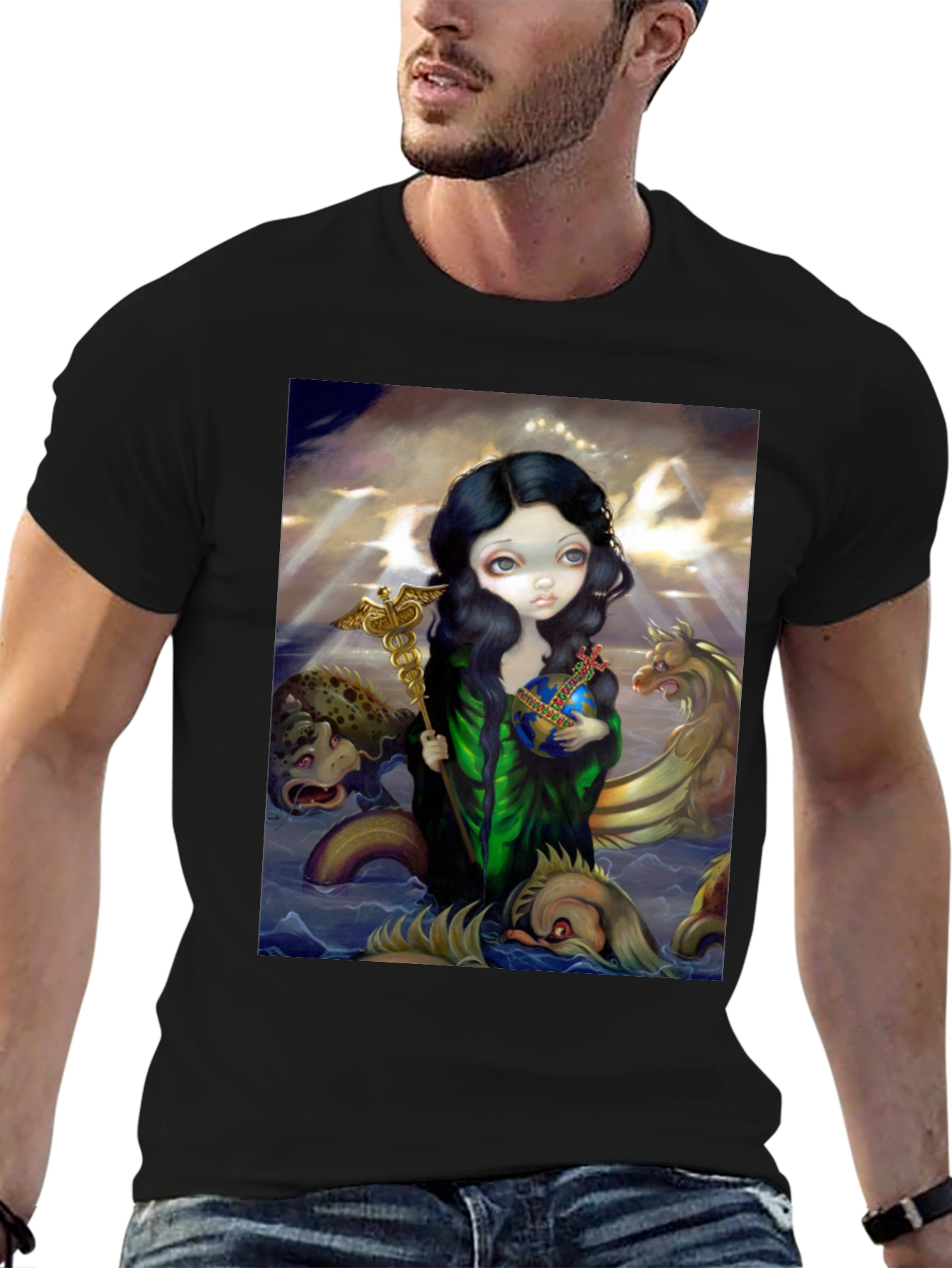 Artistic Graphic Tee - Sea Goddess Design