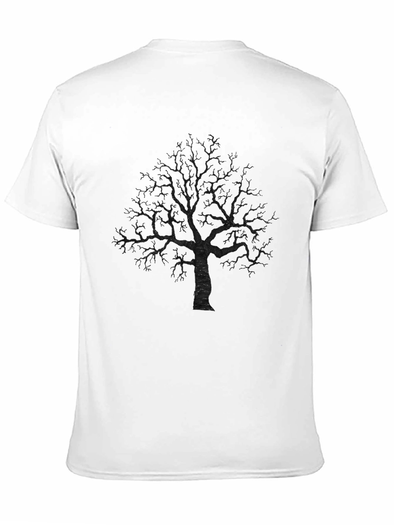 Dark Tree Graphic Tee - Mens Black Cotton Shirt