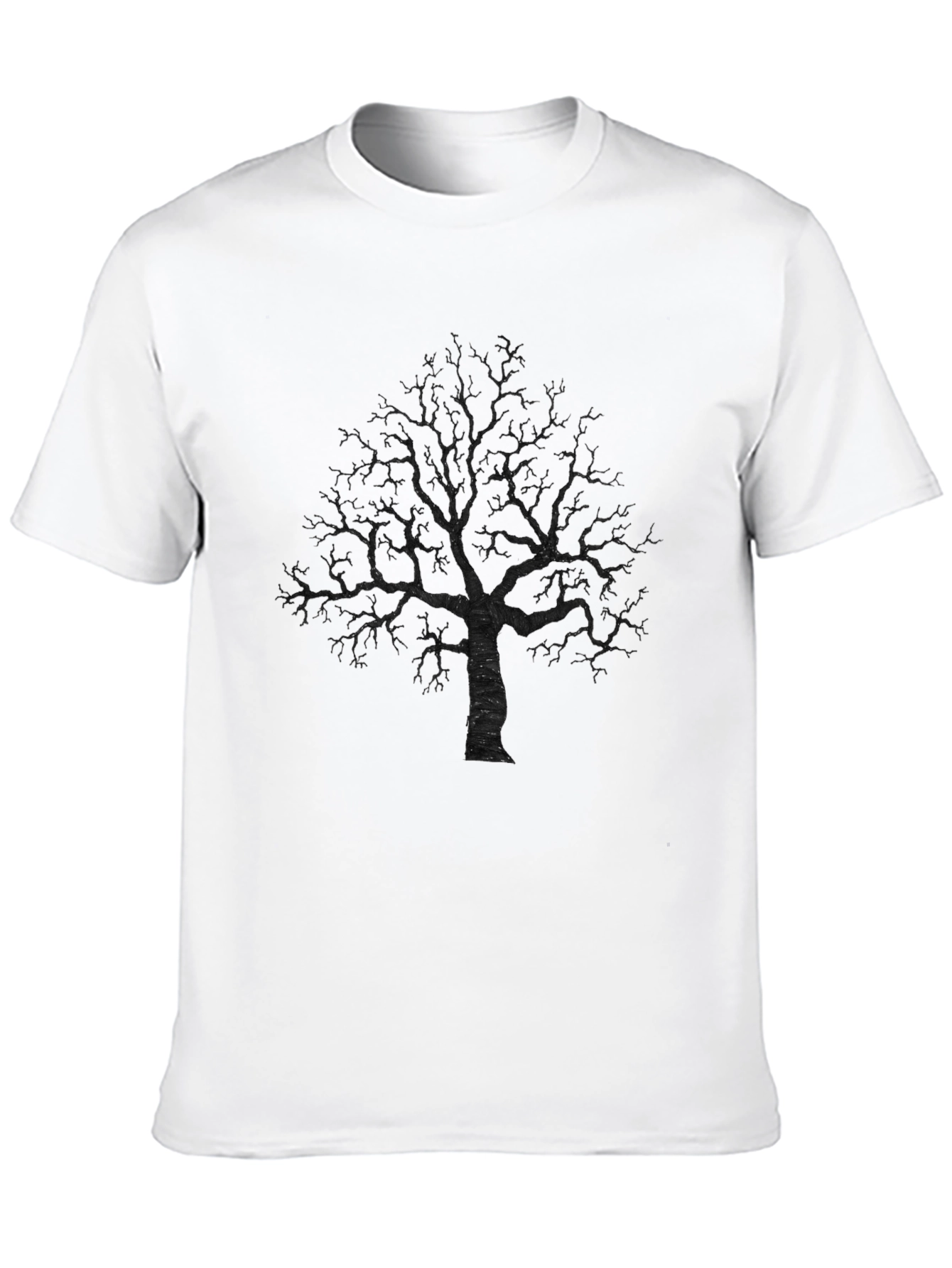 Dark Tree Graphic Tee - Mens Black Cotton Shirt