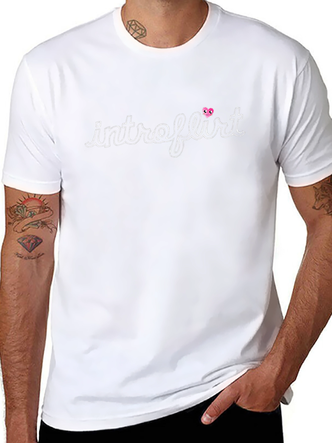 Introflirt Graphic Tee - Black Cotton Comfort