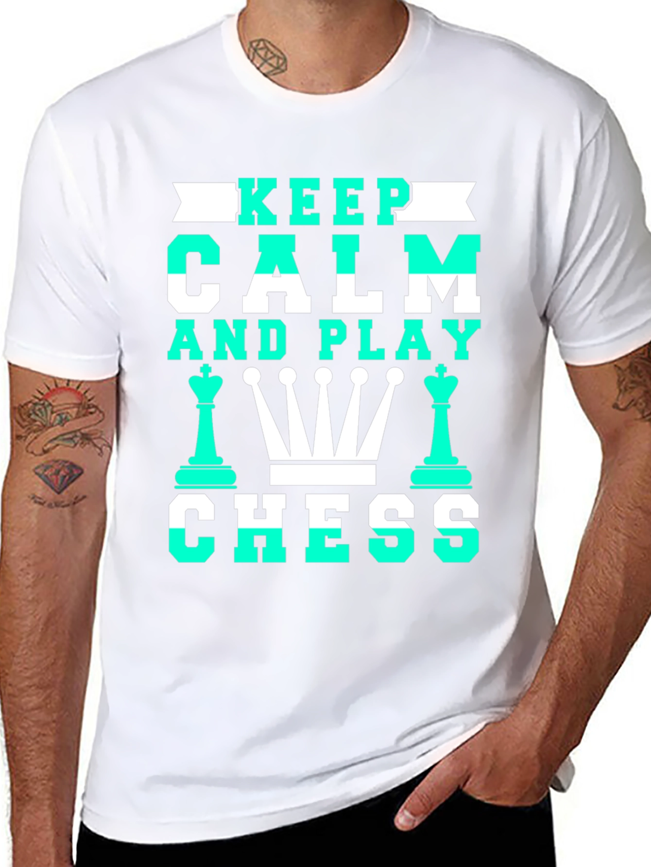 Keep Calm and Play Chess Graphic T-Shirt