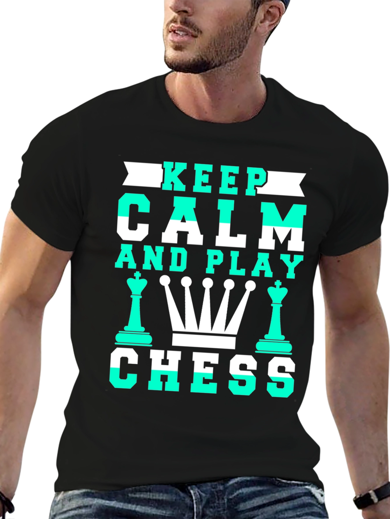 Keep Calm and Play Chess Graphic T-Shirt