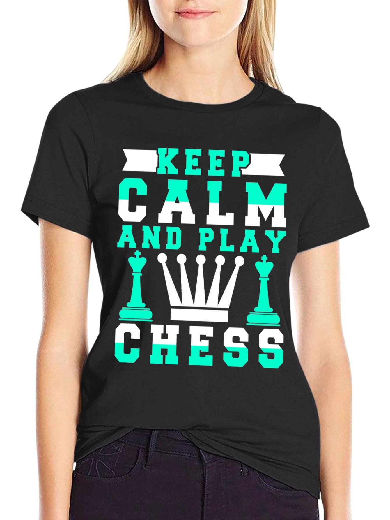 Keep Calm and Play Chess Graphic T-Shirt