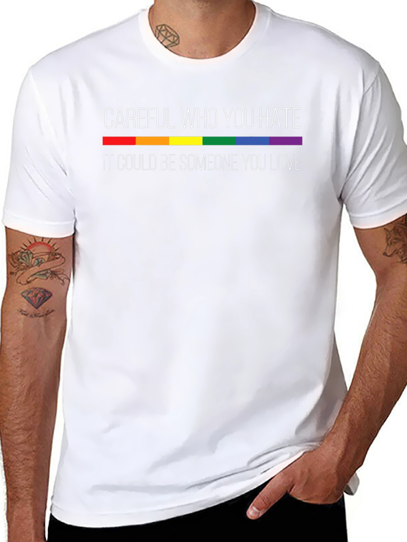 Careful Who You Hate LGBT Pride T-Shirt