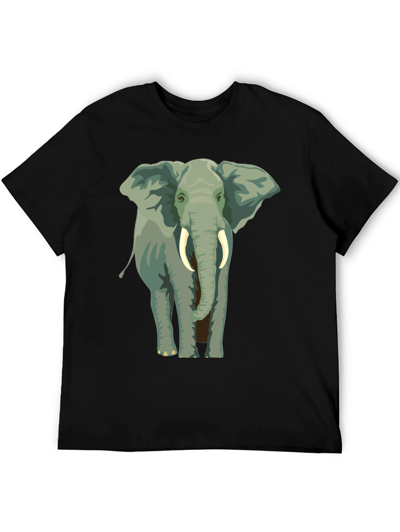Elephant Graphic Print T-Shirt - Black