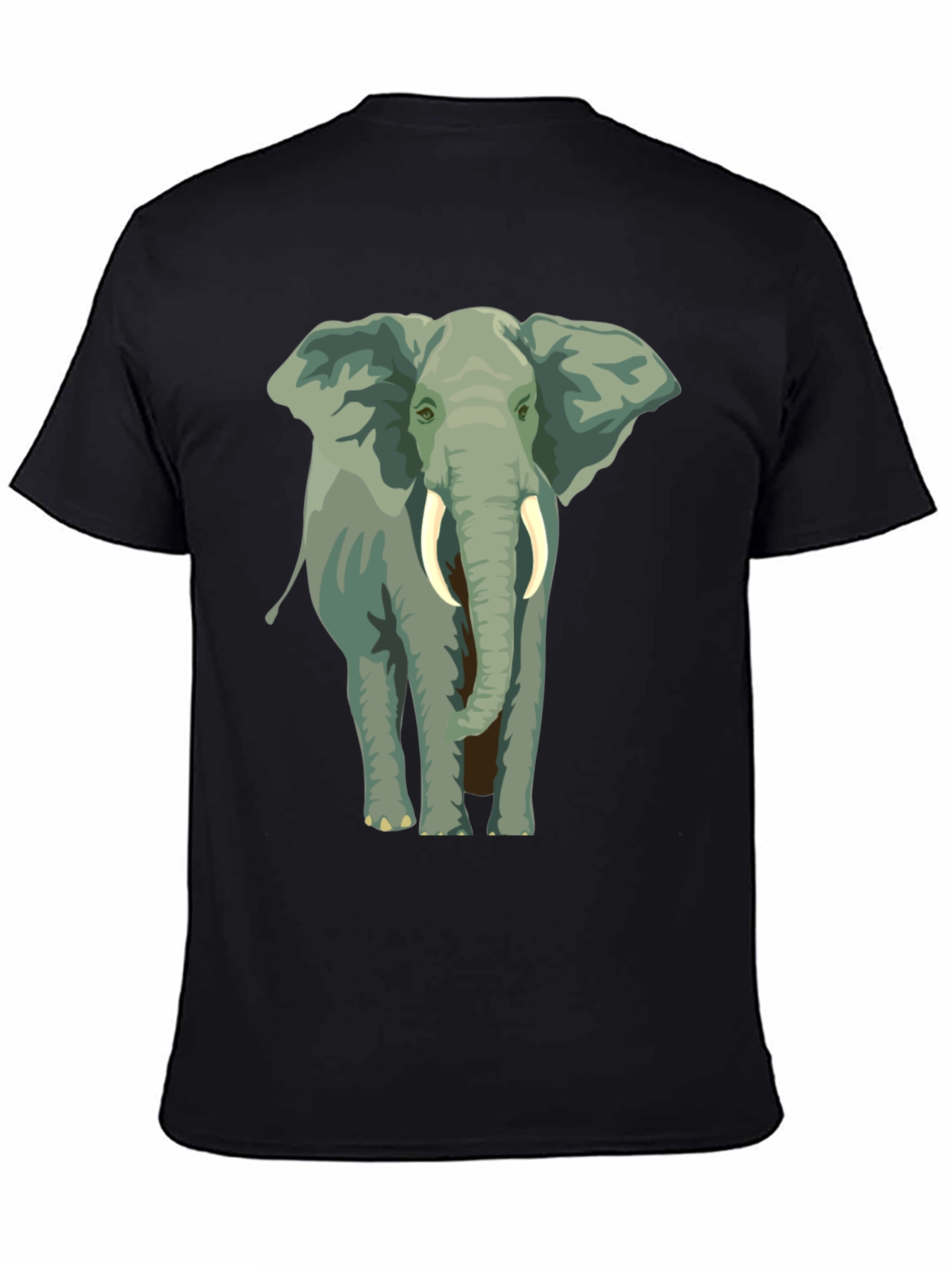 Elephant Graphic Print T-Shirt - Black