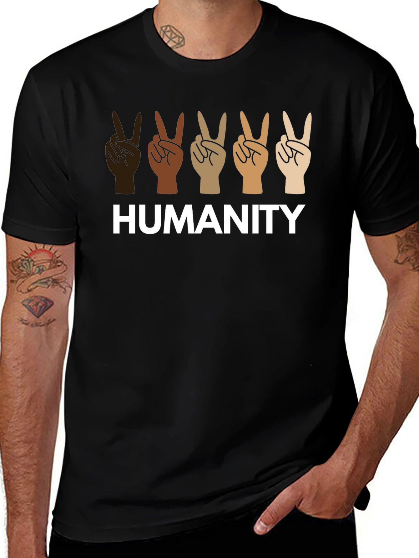 Humanity Peace Sign Diversity T-Shirt