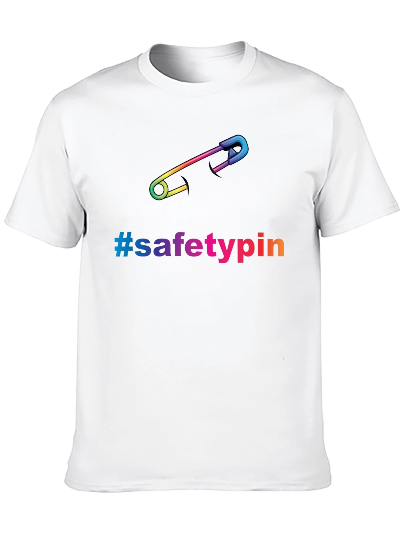 Safety Pin Pride T-Shirt - Rainbow Graphic Tee