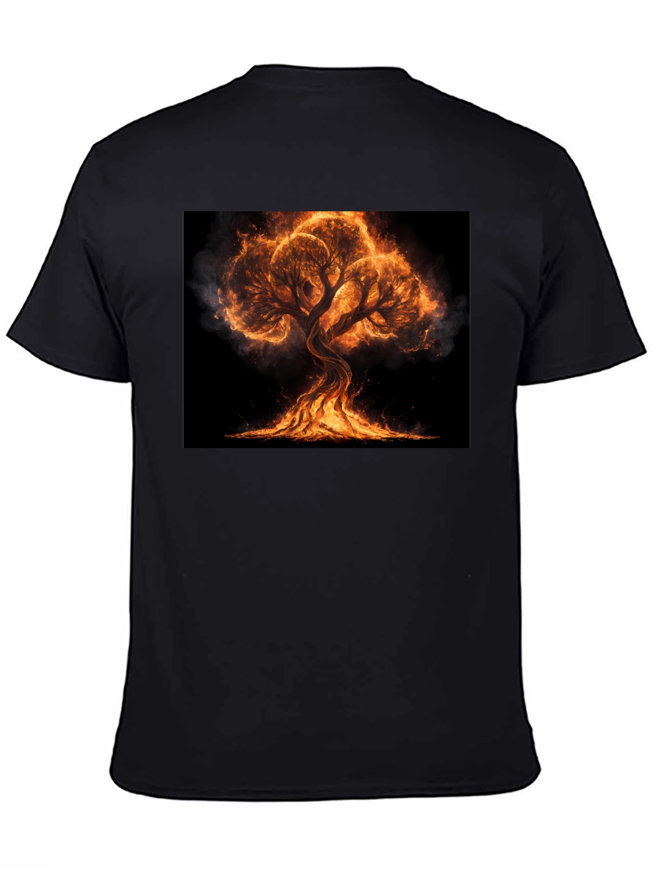 Fiery Tree Graphic Tee - Black
