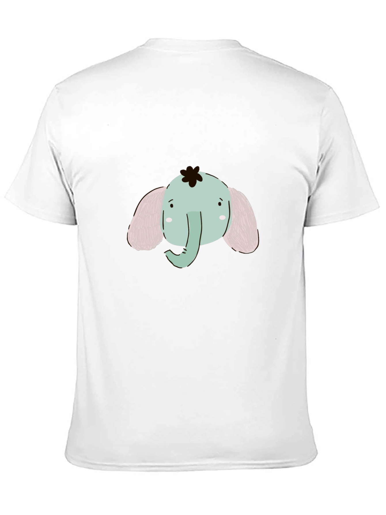Cute Elephant Graphic Tee - Black Cotton Comfort