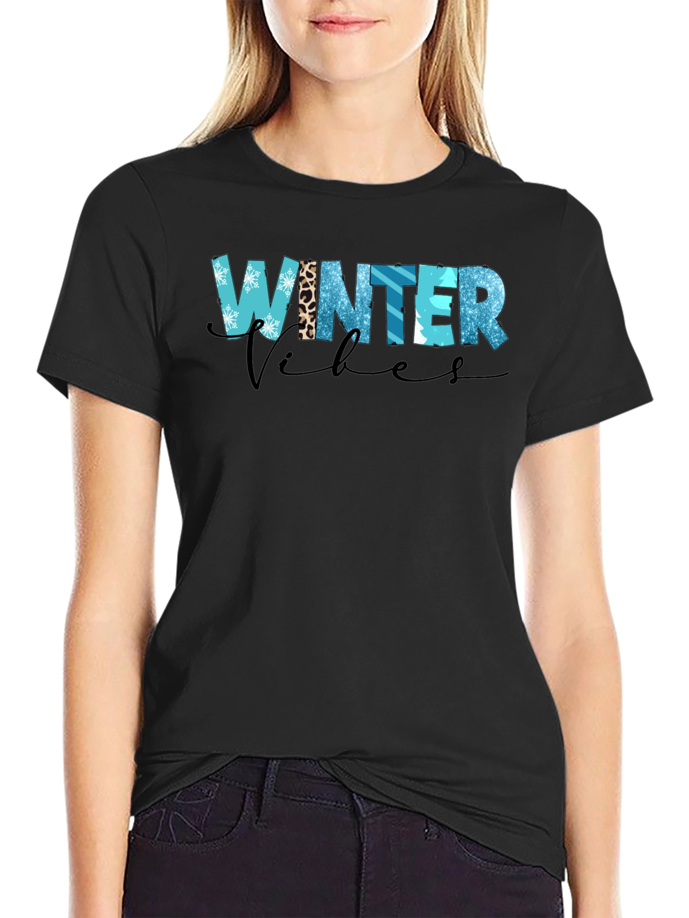 Winter Vibes Graphic Tee - Trendy Holiday Shirt